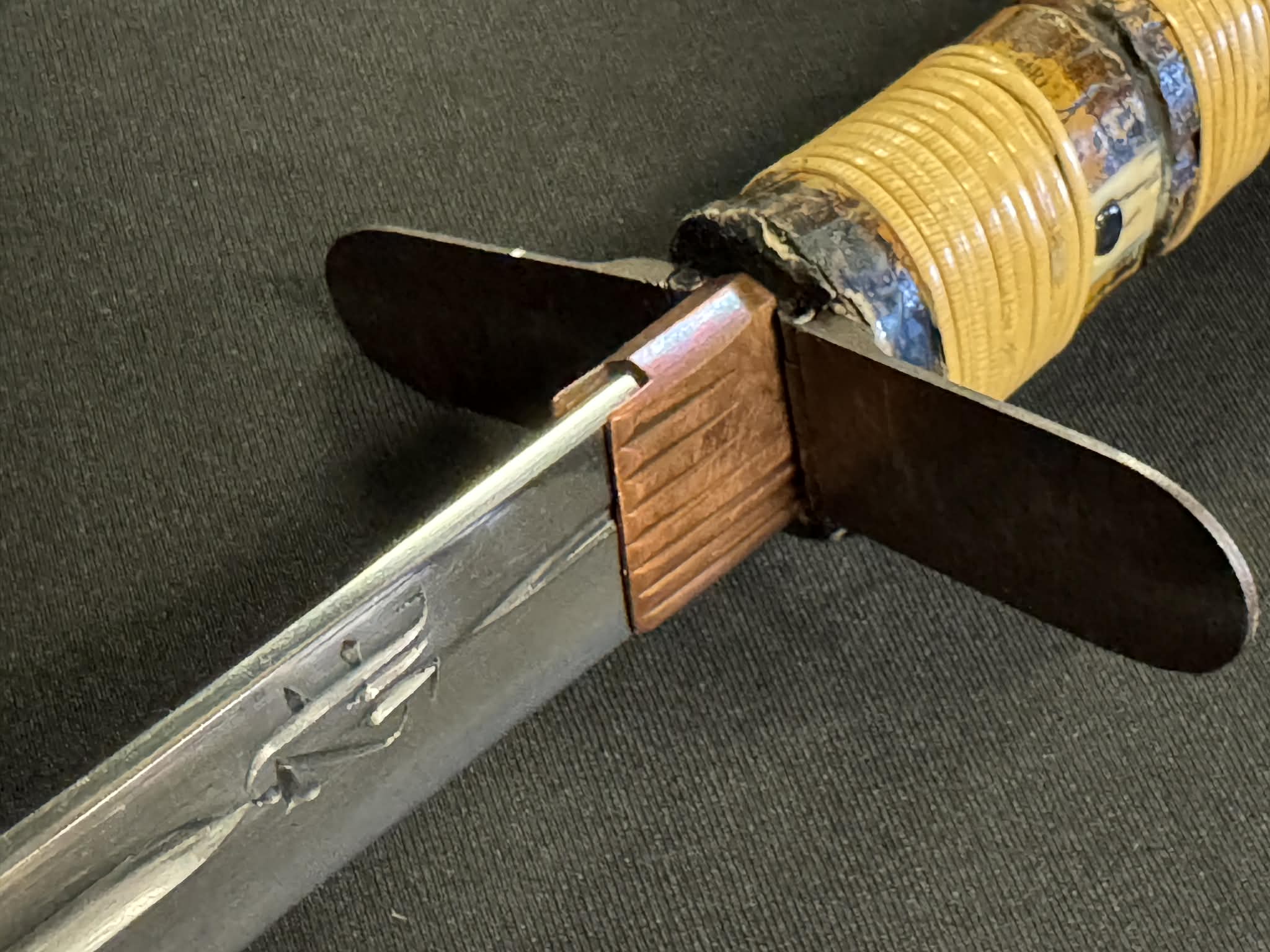 Antique Nihonto - Shikomizue Stick Sword with Spring Loaded Tsuba