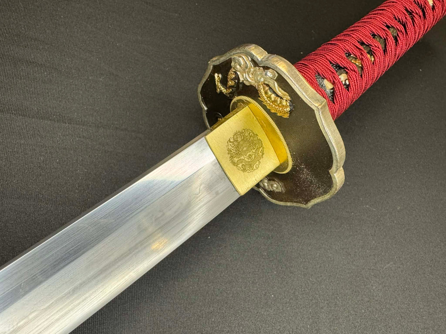 Moritaka Razor Prestige Katana - Crimson Dragon - Clay-Tempered T10 Choji hamon, Hazuya Polish