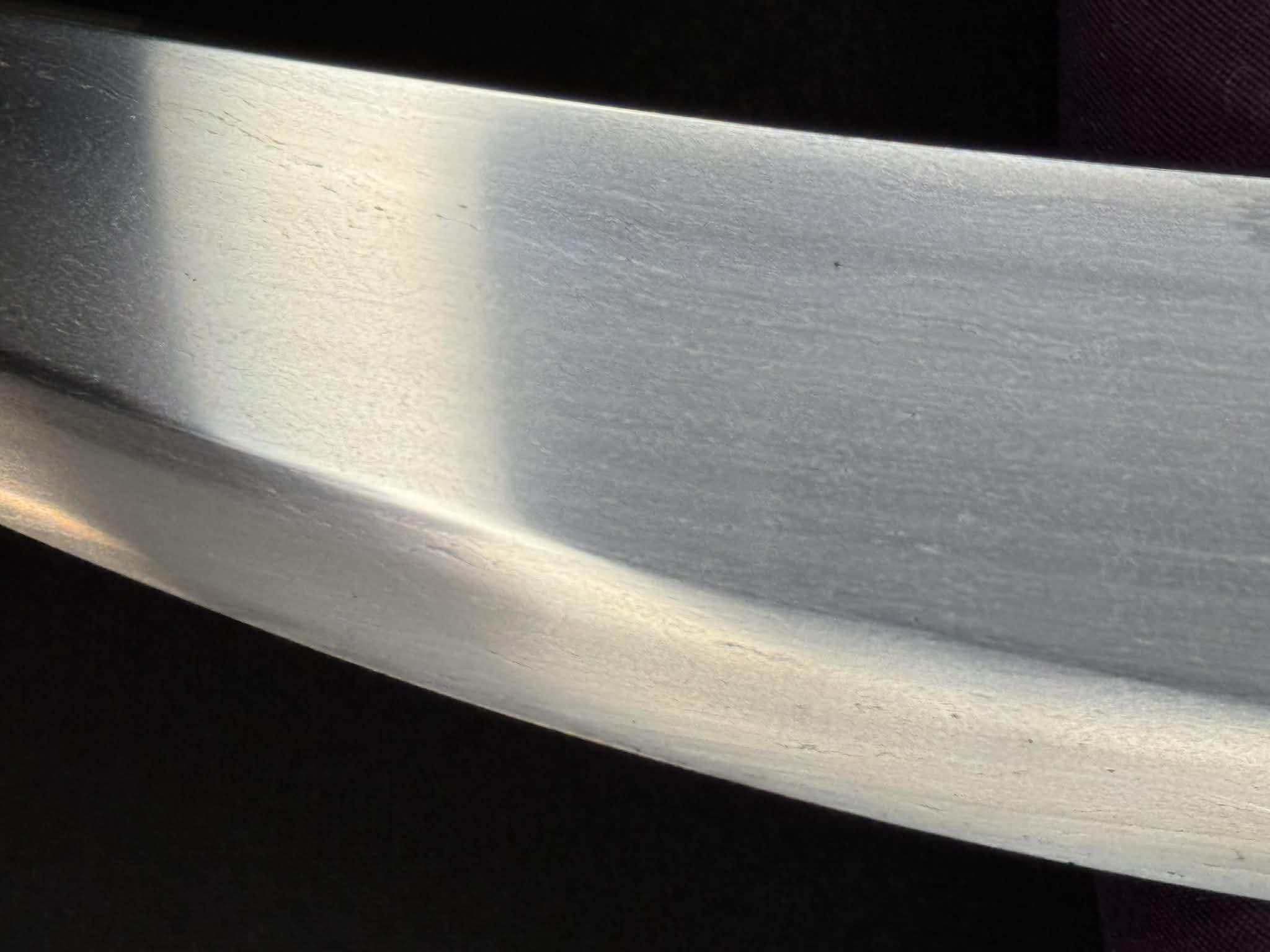 Antique Nihonto - Naginata Naoshi Katakiriha Wakizashi in Shirasaya - signed Echizen no Kuni Ju Kanetane (unverified)