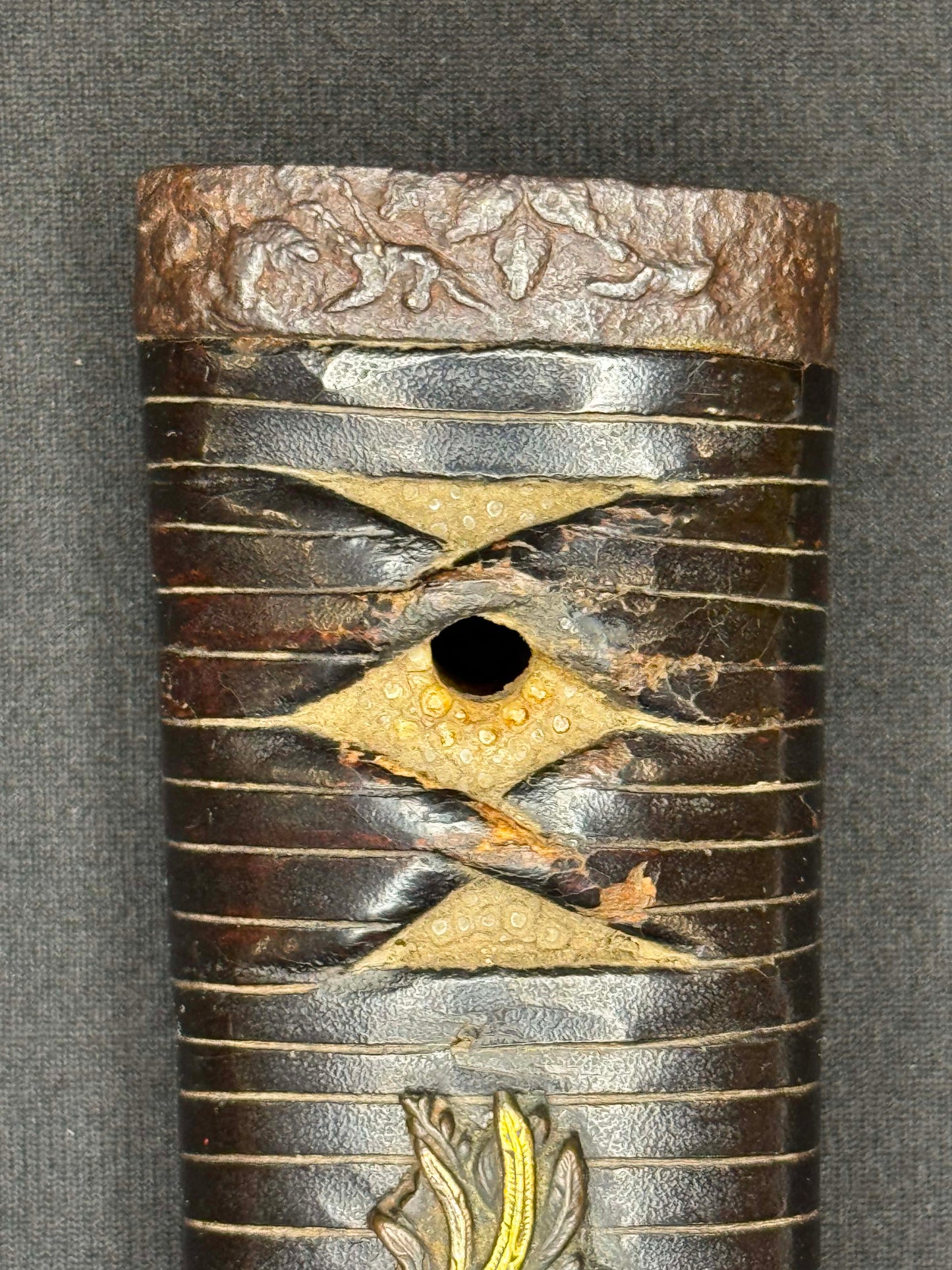 Antique Nihonto - WIDE Naginata Naoshi Wakizashi in Koshirae, signed Chikushu Ju Sa (unverified)