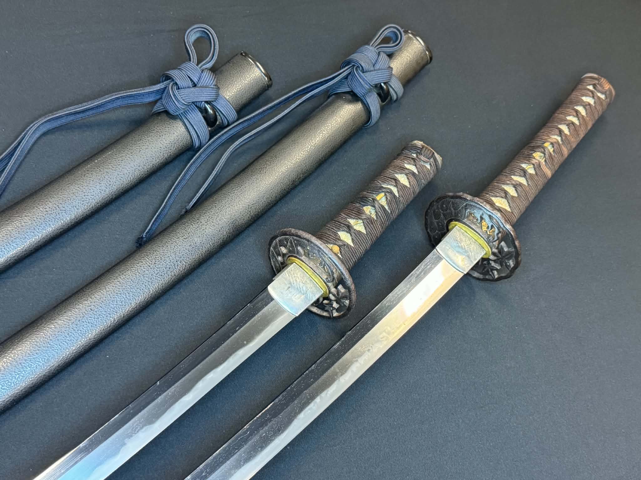 Antique Nihonto - Daishou with Koshirae. Wakizashi Signed Omi No Kuni Fujiwara Norihiro, Katana signed Bitchu no Kami Tachibana Yasuhiro, NBTHK certified