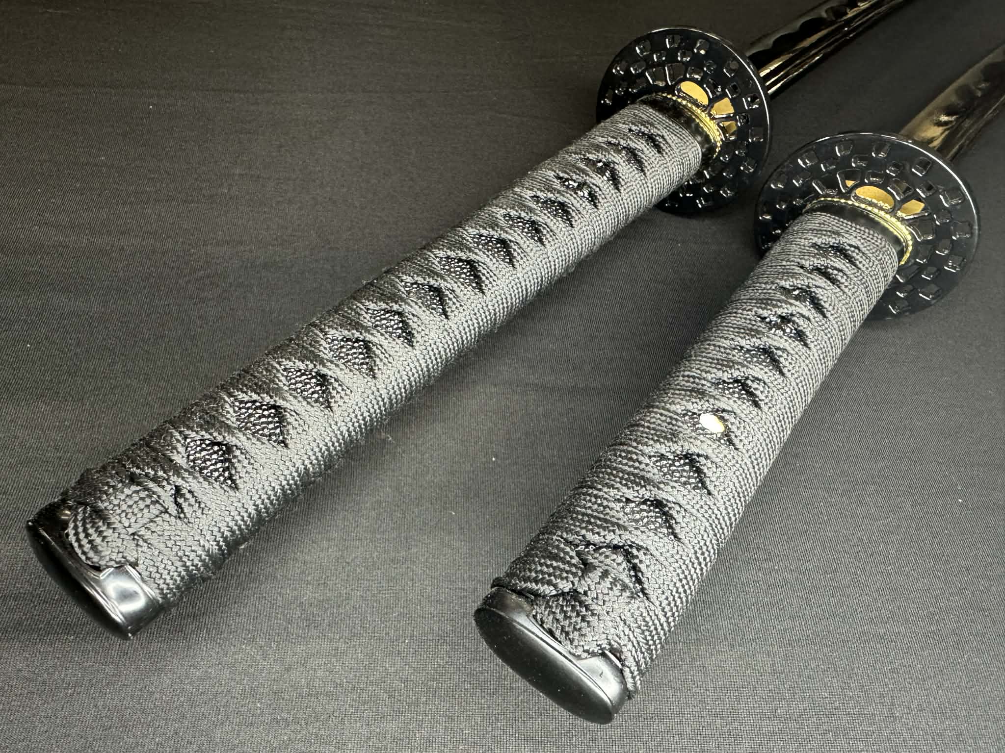 2-sword set Phoenix Armory Katana Wakizashi Daishou - 65mn Black Blade