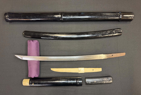 Antique Nihonto - Late Edo Wakizashi  with Shikomizue mounts (Stick Sword)
