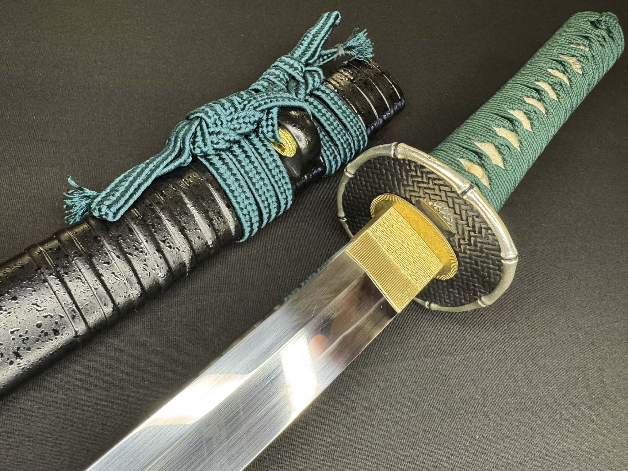 Legacy Steel Bamboo Iris Reaper Wakizashi  - 1095 Clay Tempered Shobu Zukuri Suguha