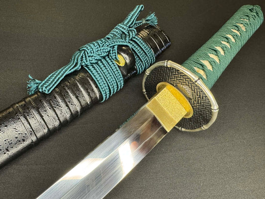 PRE-ORDER Legacy Steel Bamboo Iris Reaper Wakizashi  - 1095 Clay Tempered Shobu Zukuri Suguha