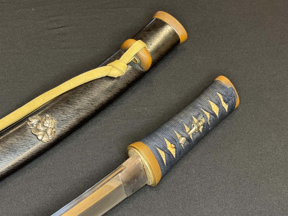 Antique Nihonto - THICCC Wakizashi in Koshirae, signed Ashu Kaifu Ju Ujiyoshi, NBTHK Certified