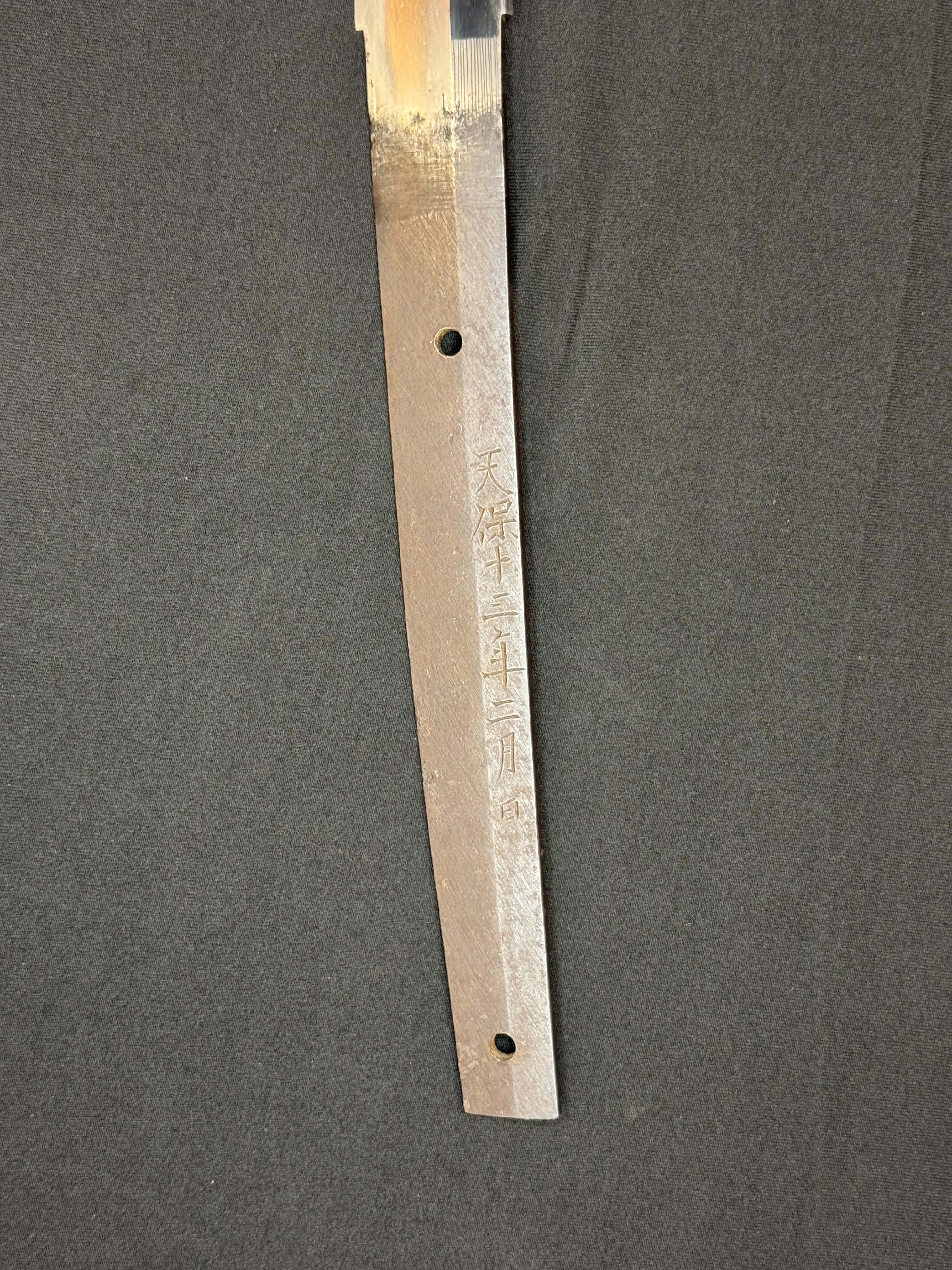 Antique Nihonto - Late Edo GIANT Katana with Koshirae, Signed Koshu Yori Katsuyamajo Minami Hisatsugu Saku Kore, Dated Tenpo 13 February, NBTHK Certified