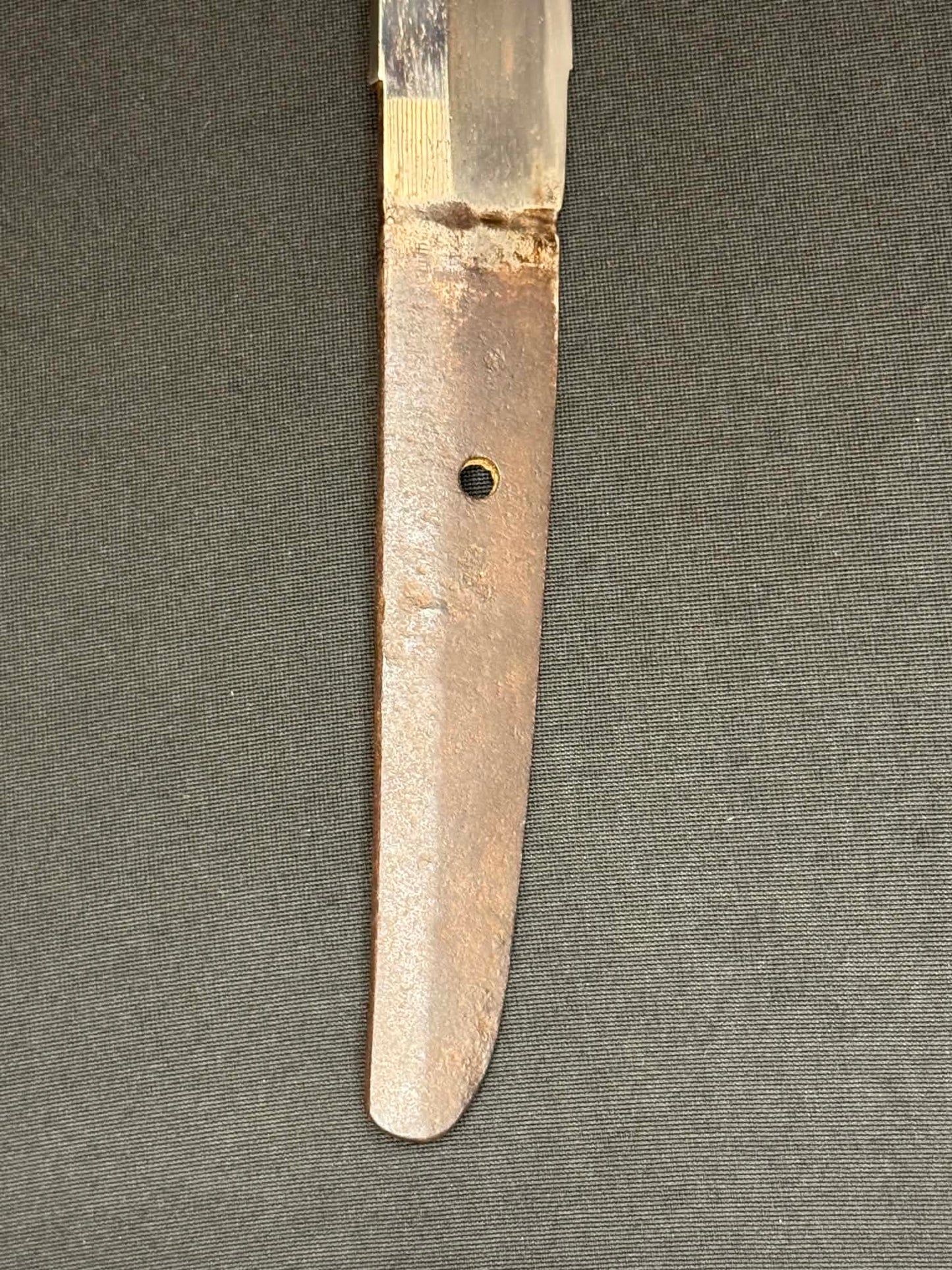 Antique Nihonto - POSSIBLE BATTLE DAMAGE Katana with Tachi Koshirae, signed Tsuguie (not verified)