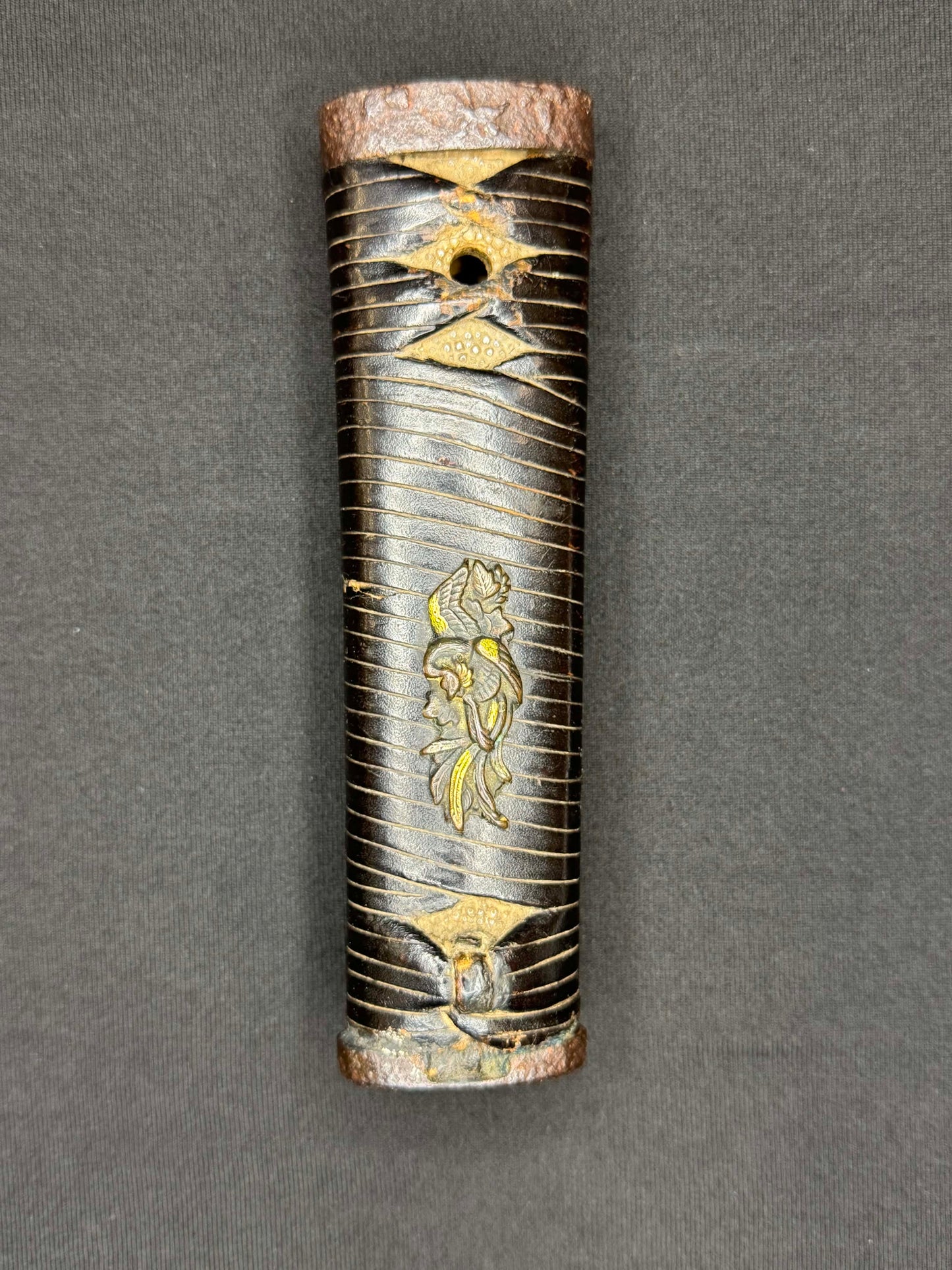 Antique Nihonto - WIDE Naginata Naoshi Wakizashi in Koshirae, signed Chikushu Ju Sa (unverified)