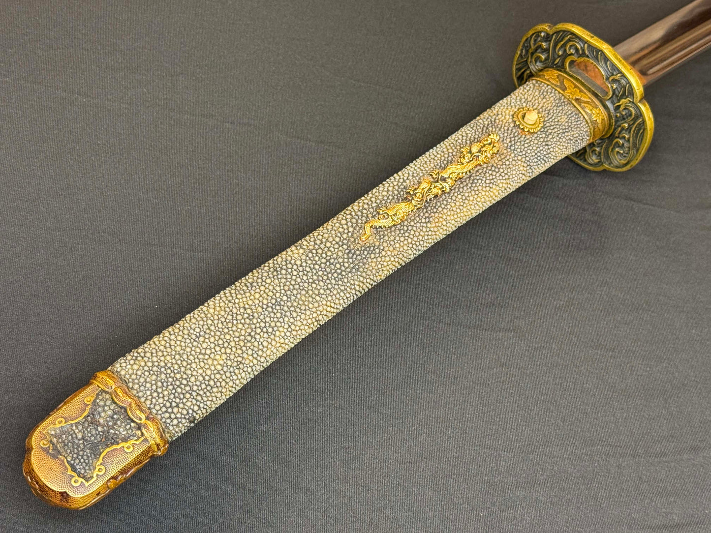Antique Nihonto - VERY LONG, VERY CURVED Katana in Tachi Koshirae with SAIHA HAGIRE