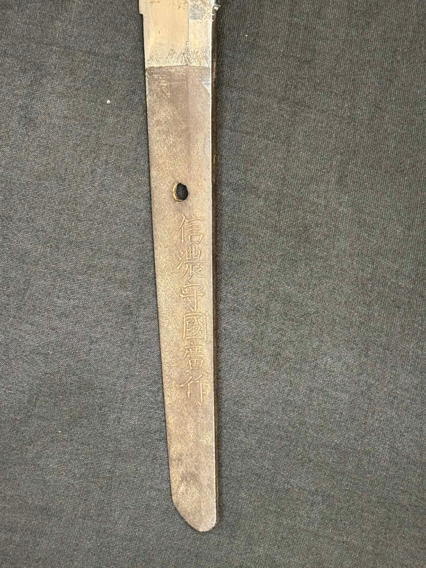 Antique Nihonto - Katana in Tachi Koshirae, signed Shinano no Kami Kunihiro Saku (unverified)