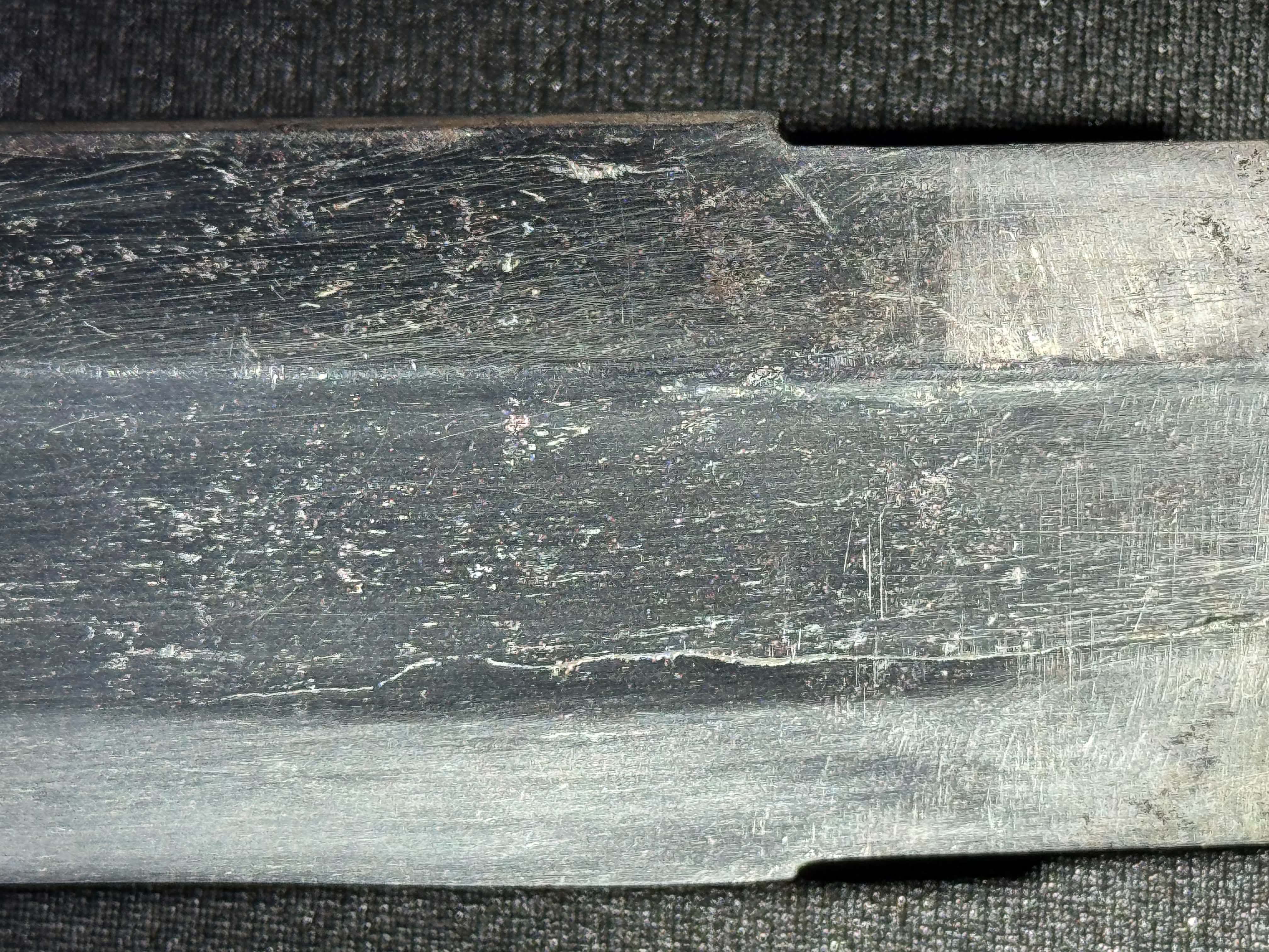 Antique Nihonto - WIDE Naginata Naoshi Wakizashi in Koshirae, signed Chikushu Ju Sa (unverified)