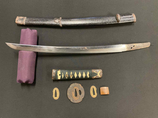 Antique Nihonto - Wakizashi in Handachi Koshirae - Edo Period, signed Munemitsu (unverified)