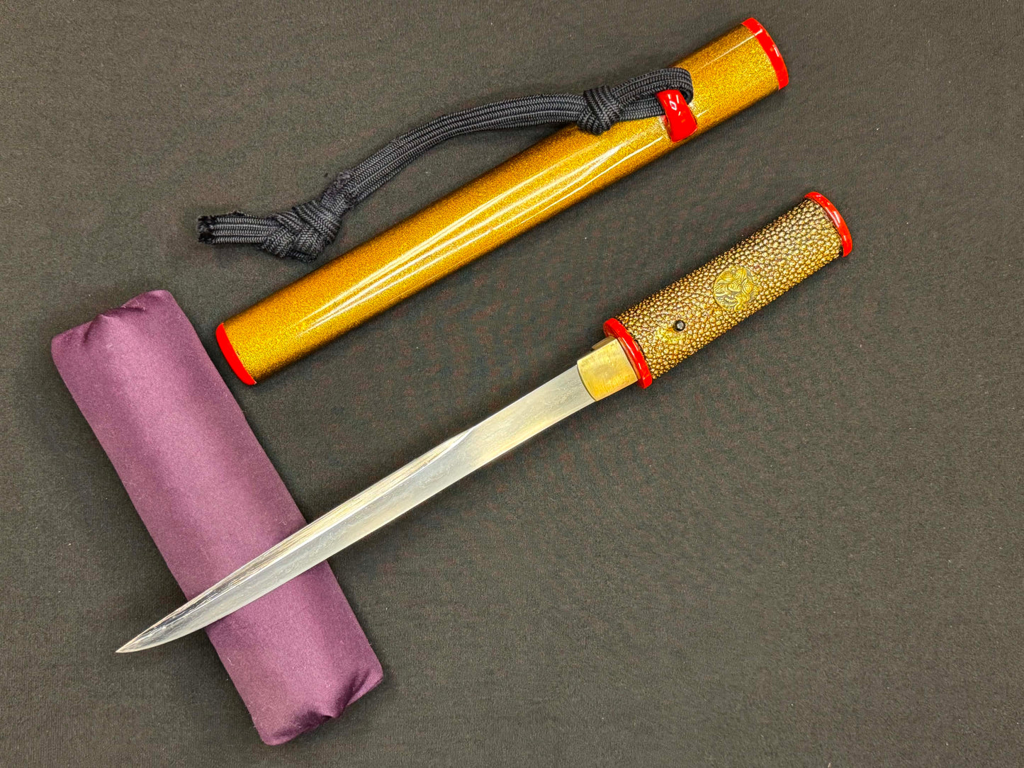 Antique Nihonto - Tanto with Koshirae, signed Yoshimitsu, NBTHK attributed to Tosa