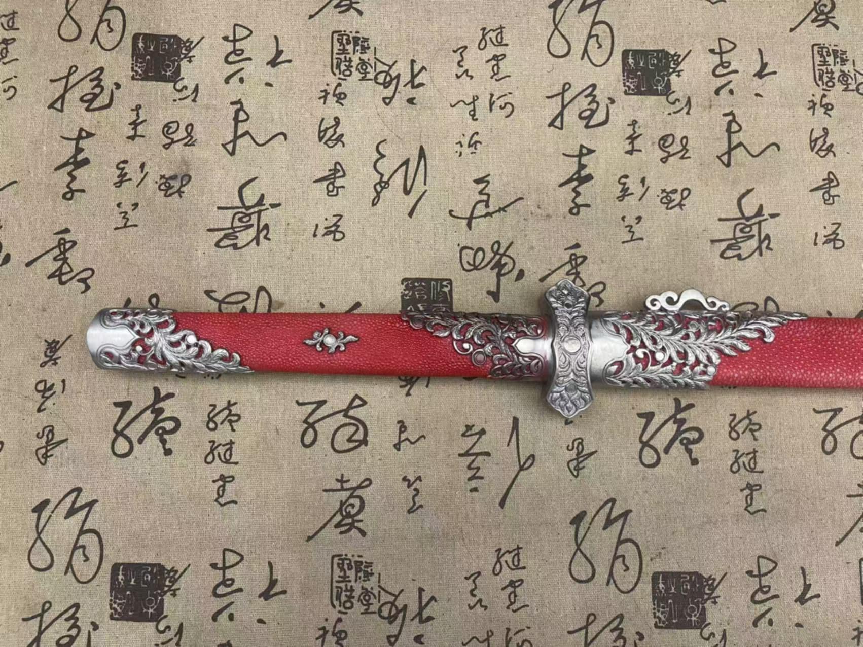 Cloudhammer Tang Heng Dao - Red Meteor - Pattern Welded Meteorite Steel