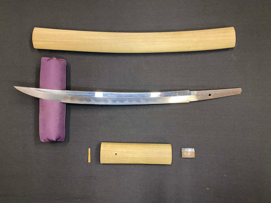 POSSIBLE BATTLE DAMAGED Antique Nihonto - Okissaki Wakizashi in Shirsaya