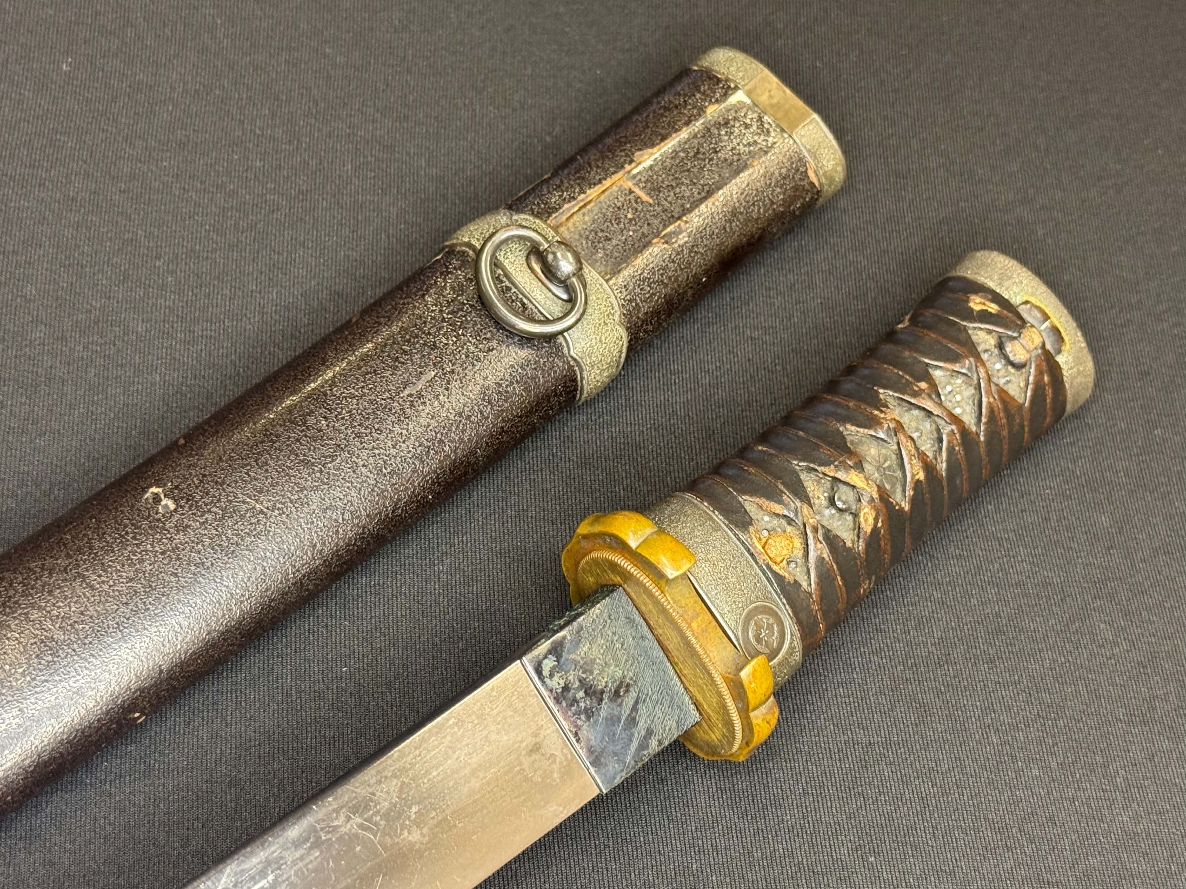Antique Nihonto - Tanto in Koshirae, Signed Aizu Ju Michitoki, dated August  Genji 1 (1864)
