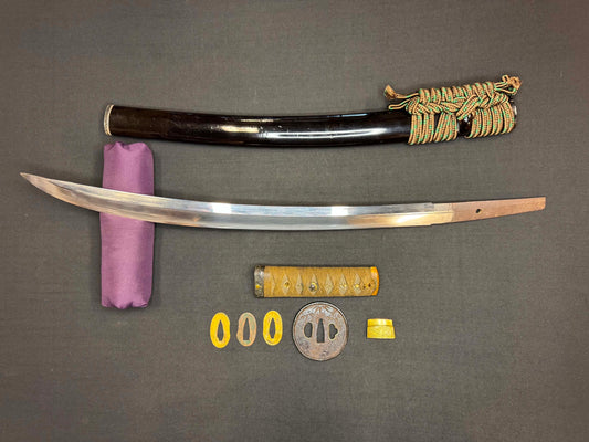 Antique Nihonto - Naginata Naoshi Wakizashi in Koshirae