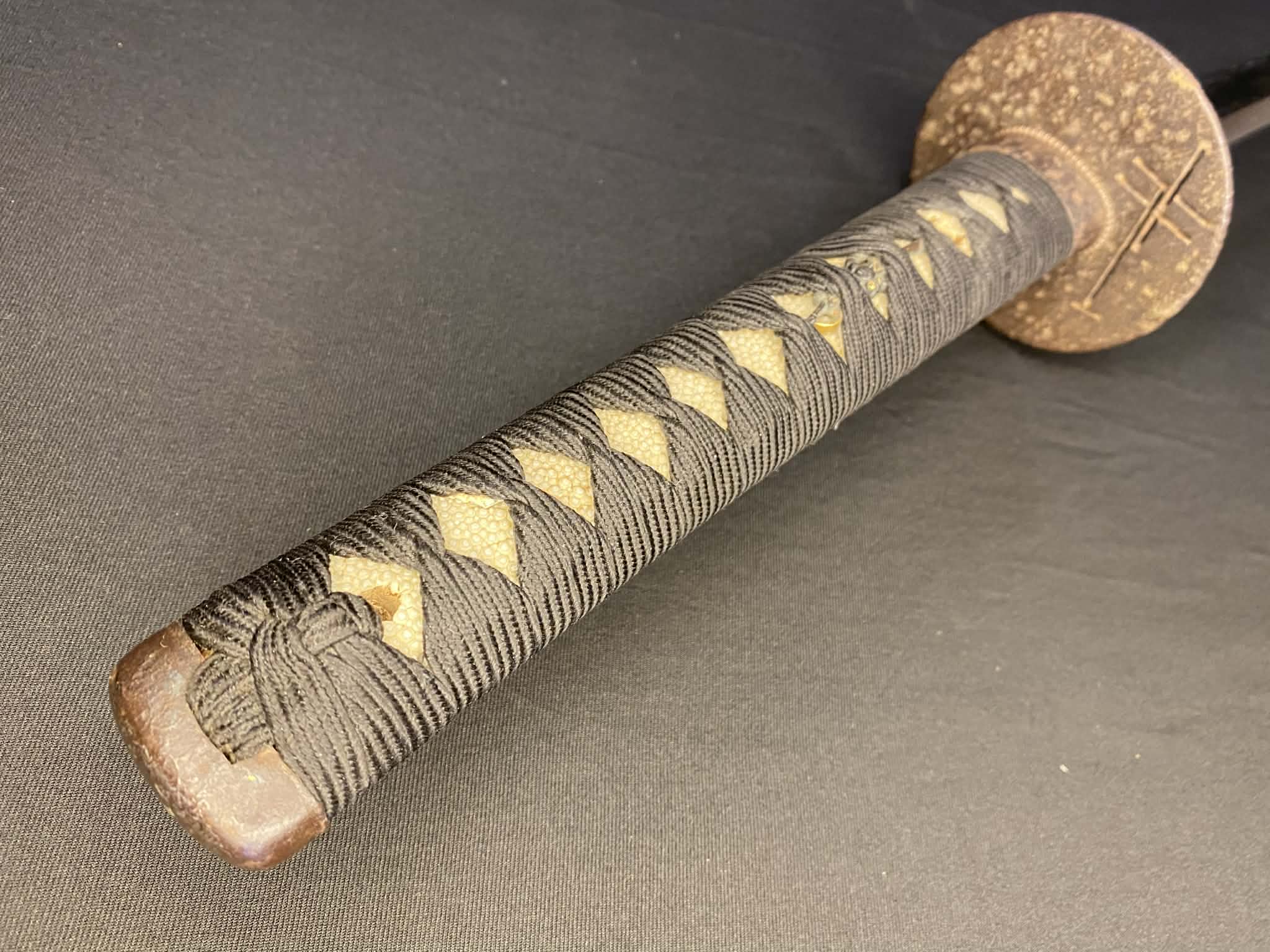 Antique Nihonto - Tachi in Katana Koshirae - signed Morihisa (unverified) possible Christian Tsuba