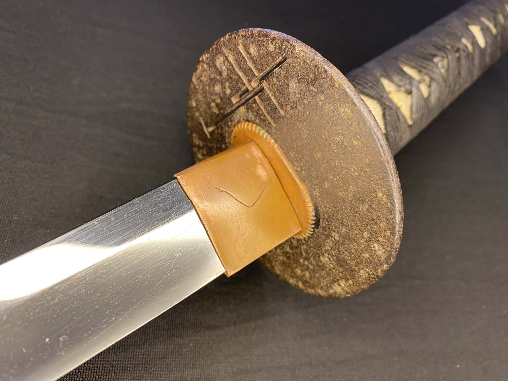 Antique Nihonto - Tachi in Katana Koshirae - signed Morihisa (unverified) possible Christian Tsuba