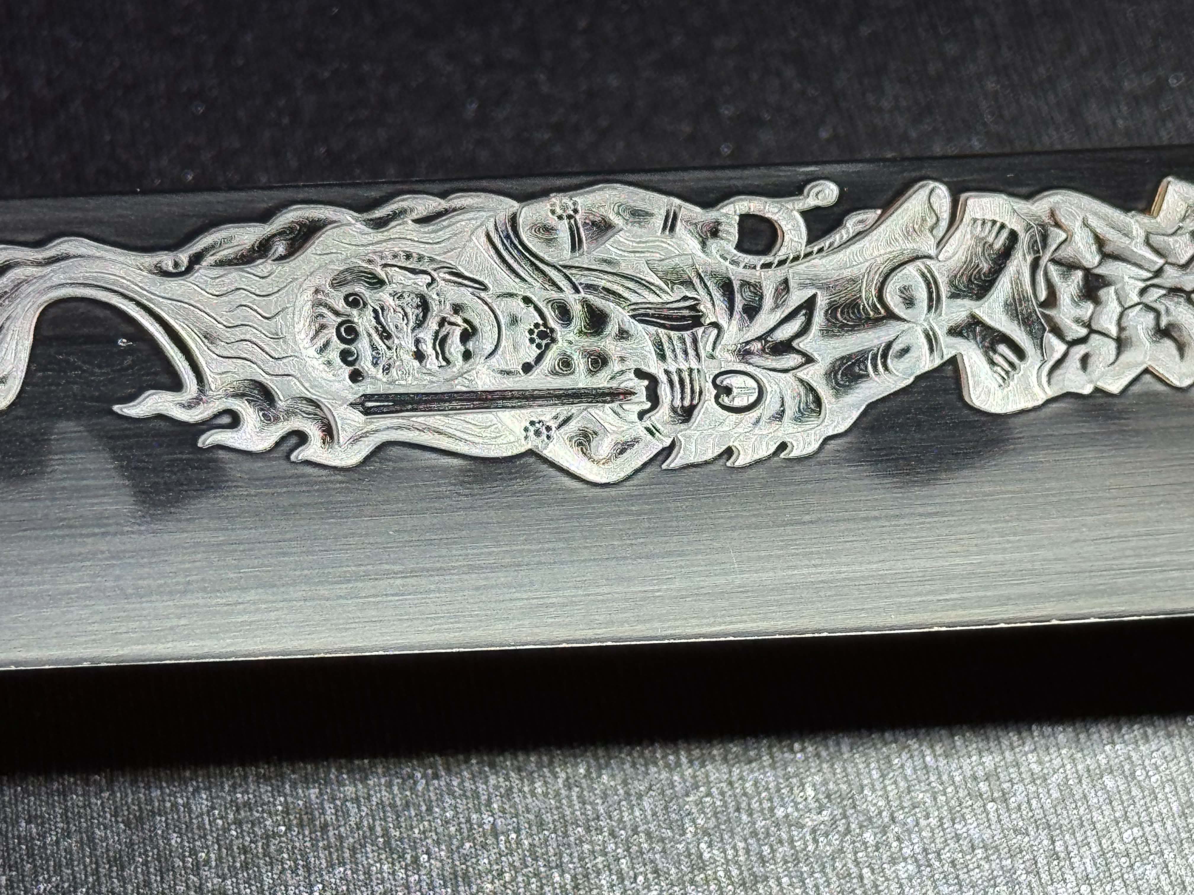 Phoenix Armory Katana - Crimson Manji Folded Orishigane Clay-Tempered Horimono