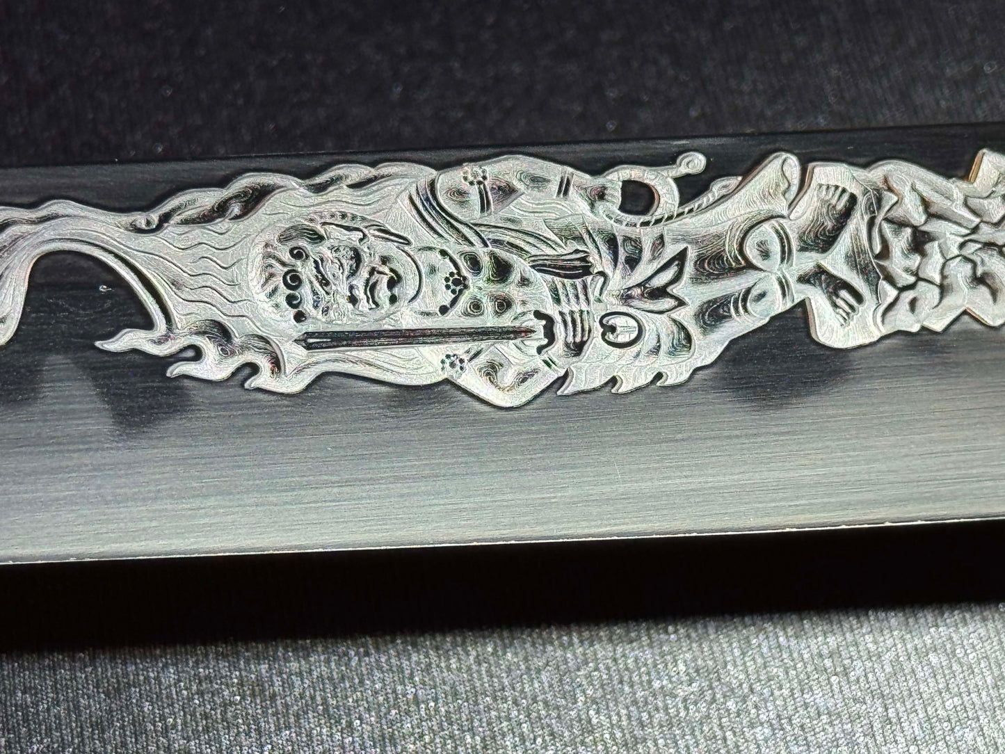 Phoenix Armory Katana - Crimson Manji Folded Orishigane Clay-Tempered Horimono