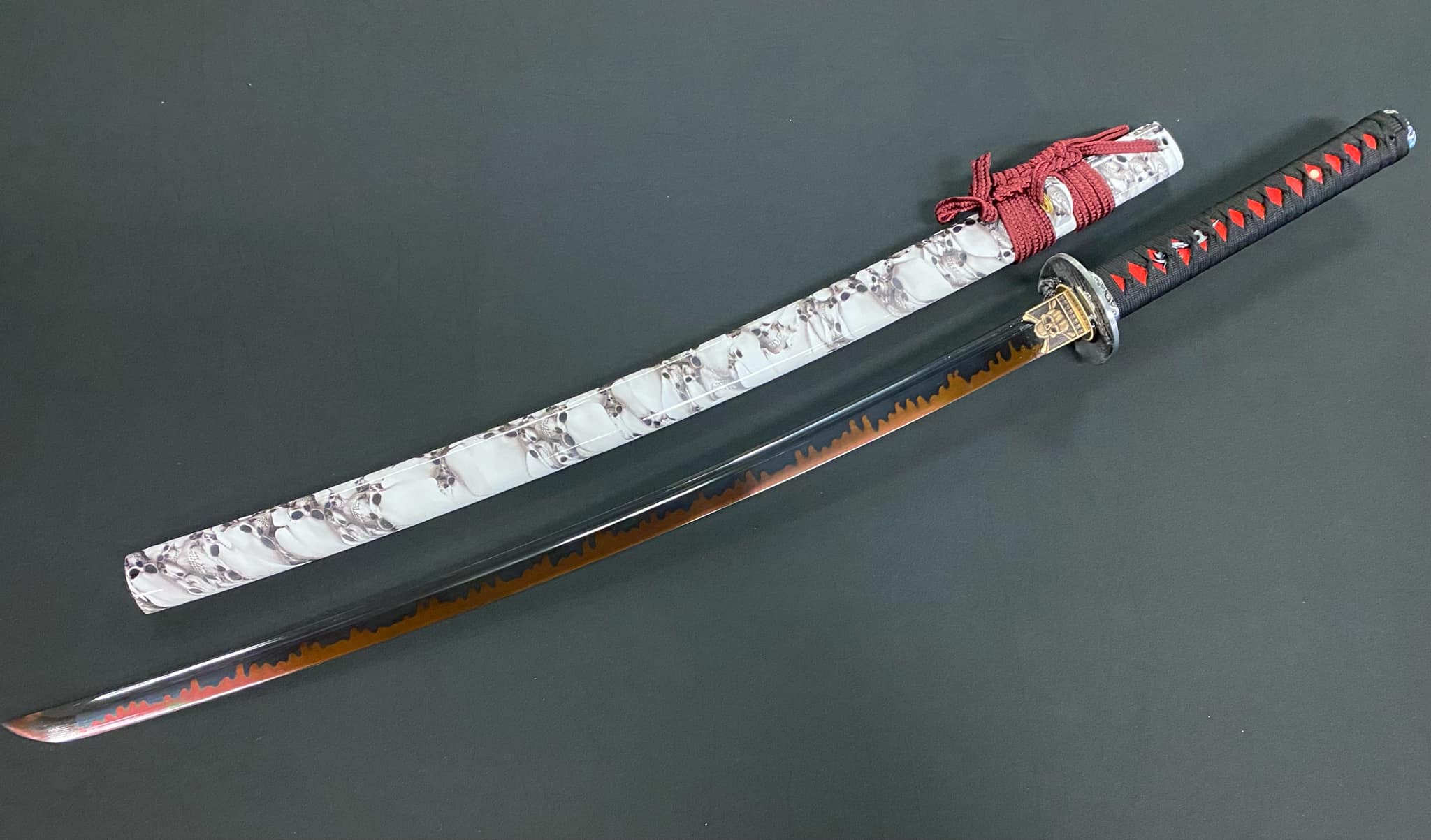 PRE-ORDER Phoenix Armory Crimson Death Katana T10 Clay Tempered