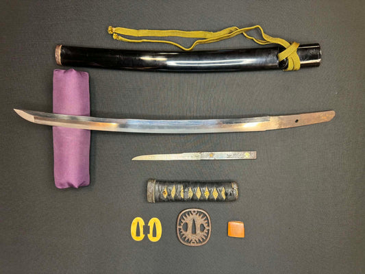Antique Nihonto - Wakizashi in Koshirae, possible hidden Christian Tsuba
