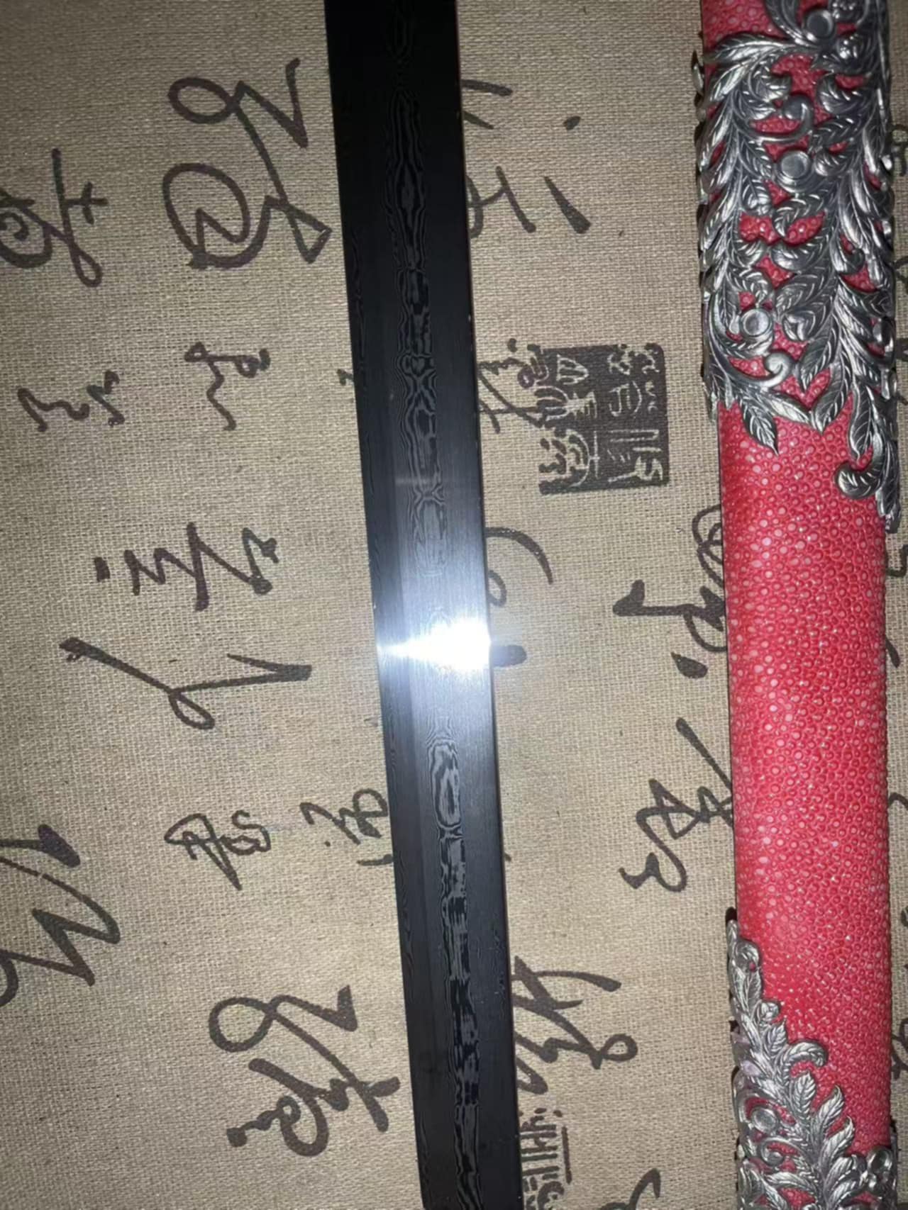 Cloudhammer Tang Heng Dao - Red Meteor - Pattern Welded Meteorite Steel