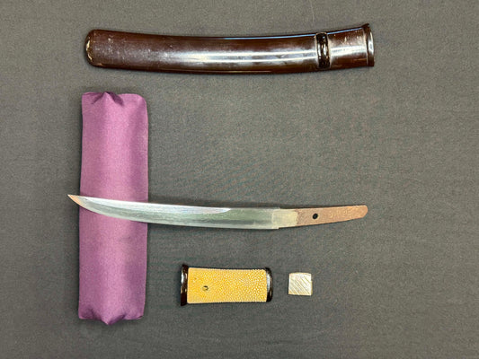 Antique Nihonto - Kanmuri Tanto in Koshirae, signed Hiromasa (not verified)