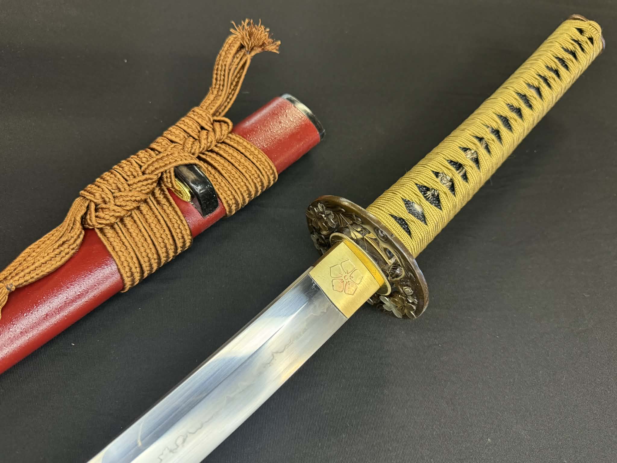 Moritaka Razor Prestige Katana - Sun Cherry - Clay-Tempered T10 Choji hamon, Hazuya Polish