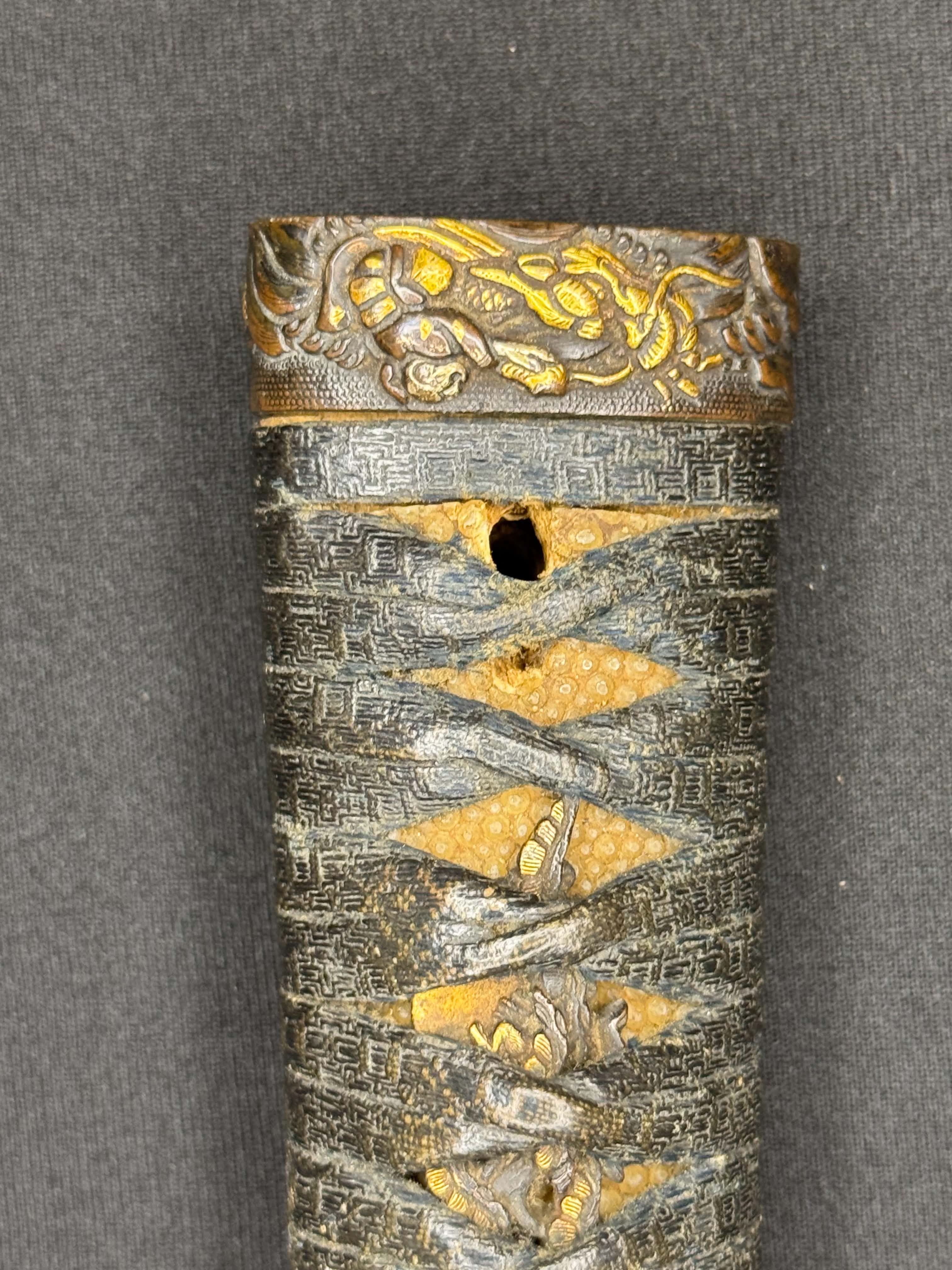 Antique Nihonto - Wakizashi with koshirae, Tsunagigaki attributed to Shimosaka