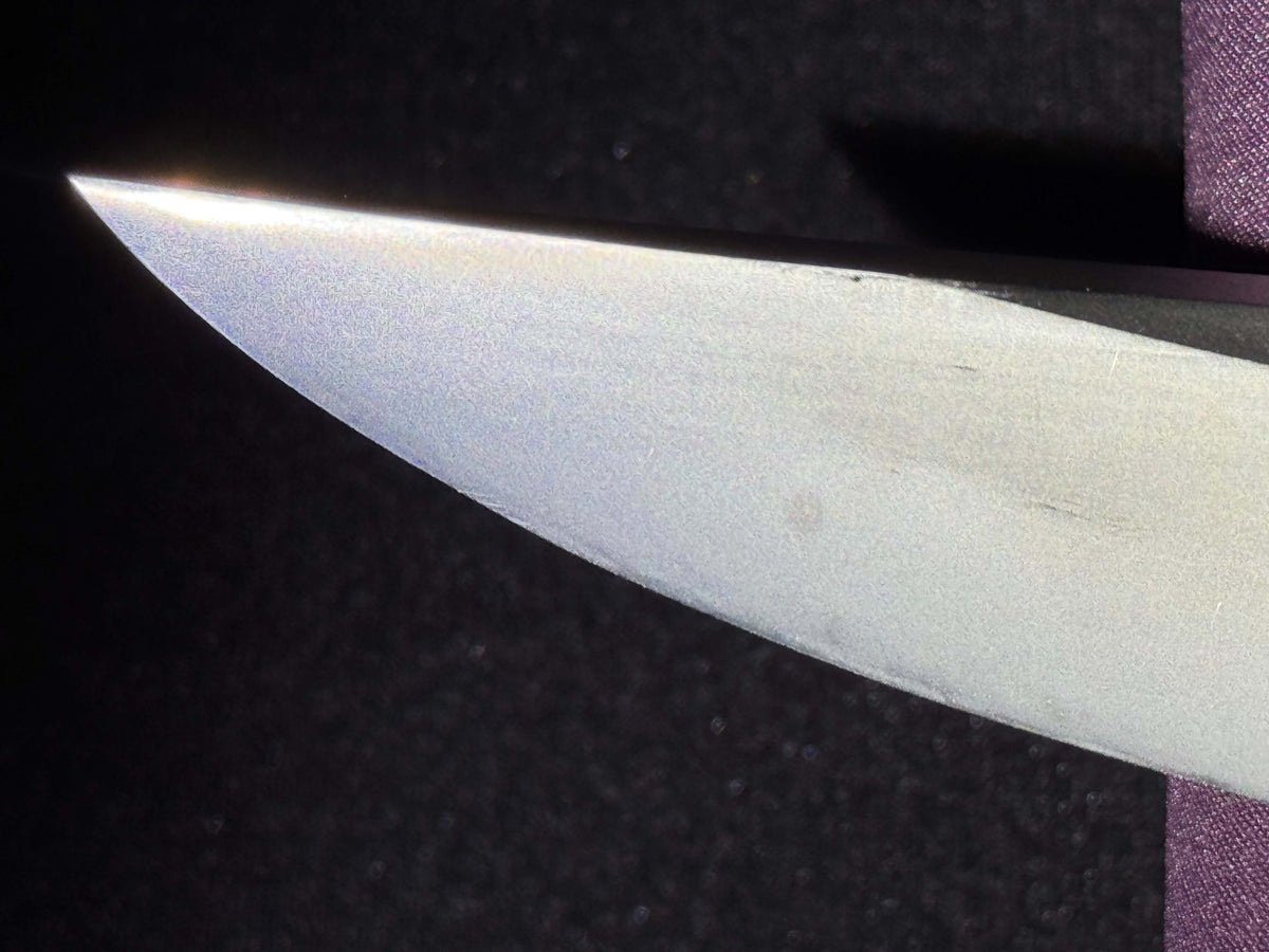 Antique Nihonto - Osoraku Tanto in Shirasaya, Signed Nio Father Kiyomori and Son Kiyozane, Made of Nanbantetsu, NBTHK Certified