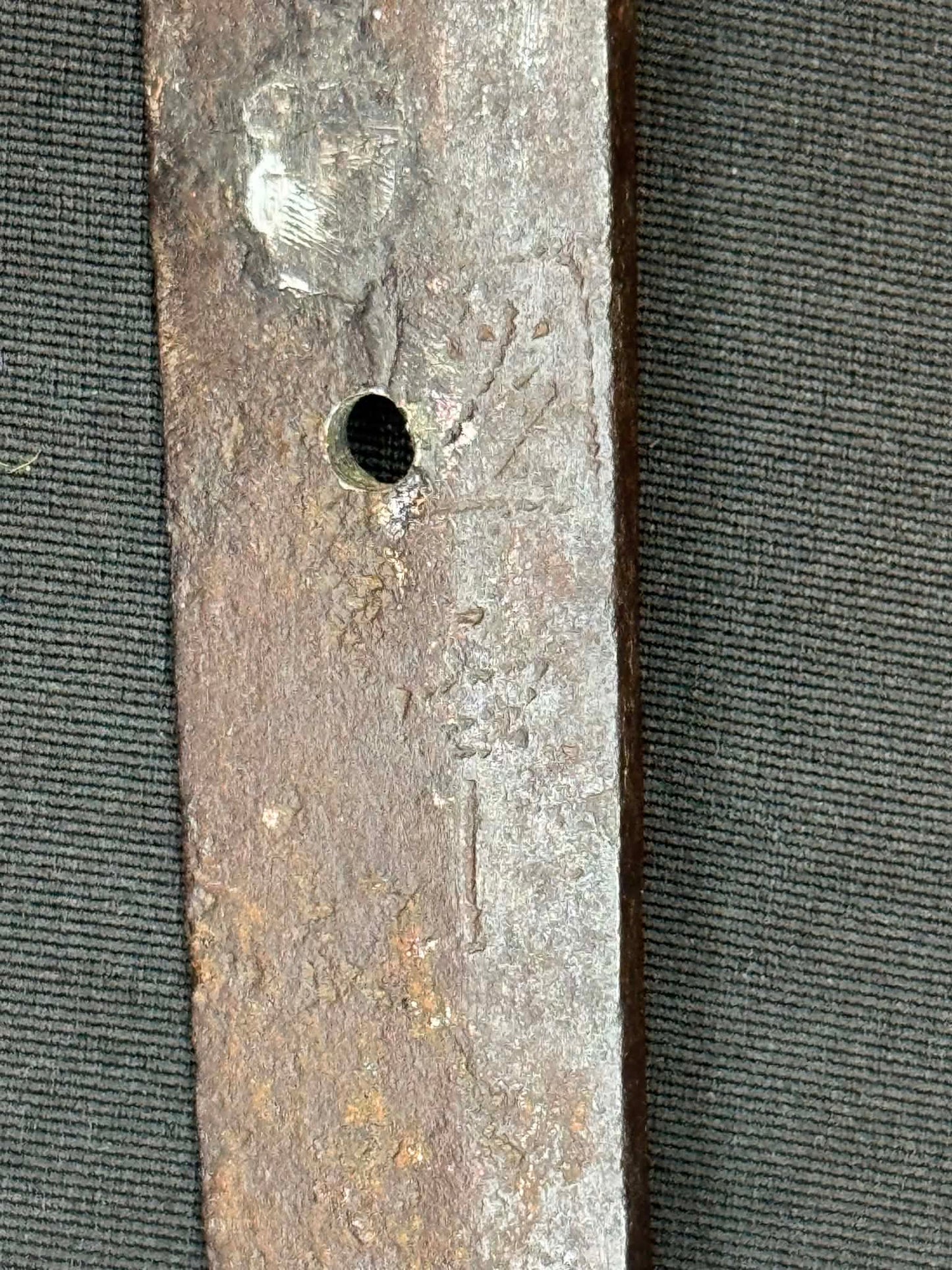 Antique Nihonto - Possible BATTLE DAMAGE Katana in Tachi Koshirae, signed Kunimune (unverified)