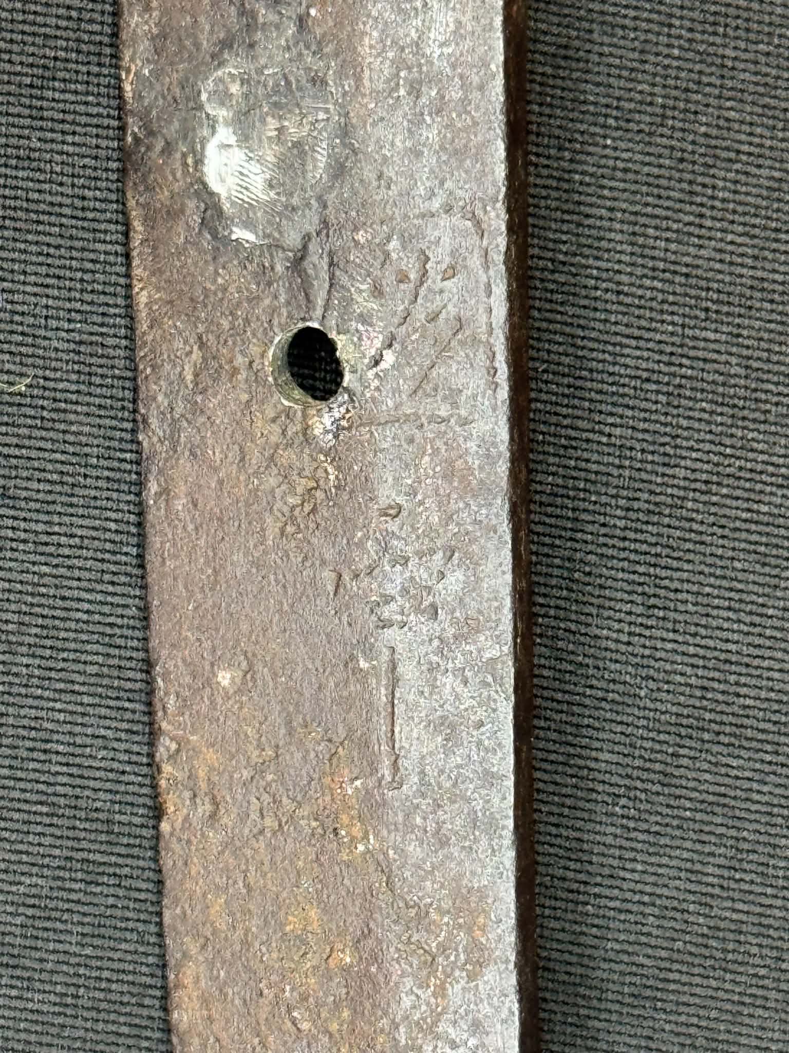 Antique Nihonto - Possible BATTLE DAMAGE Katana in Tachi Koshirae, signed Kunimune (unverified)