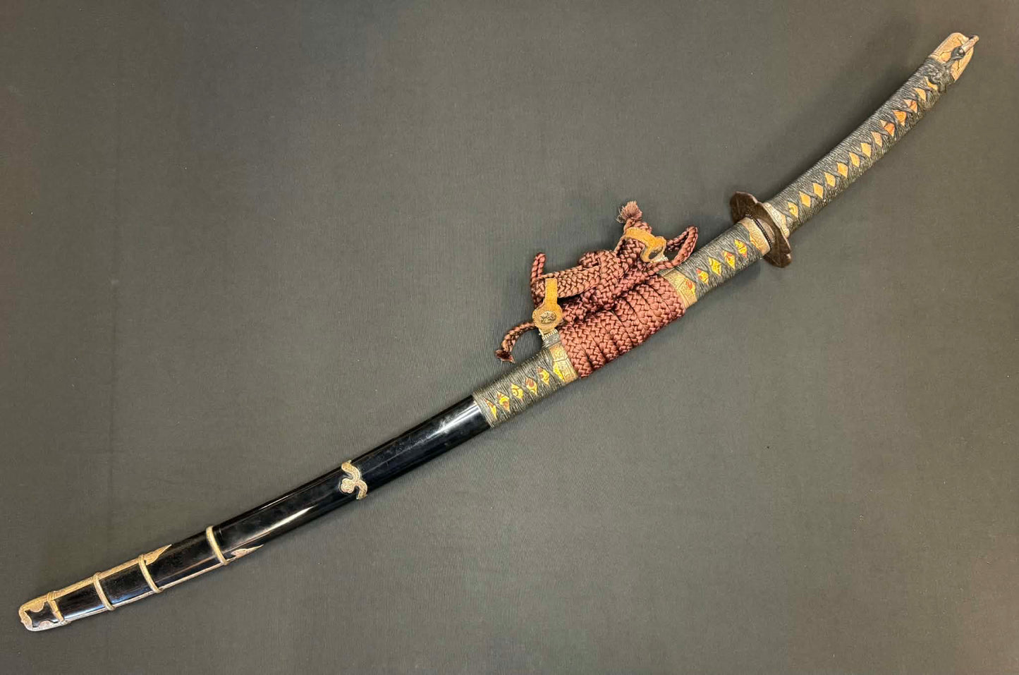 Antique Nihonto - POSSIBLE BATTLE DAMAGE Katana with Tachi Koshirae, signed Tsuguie (not verified)