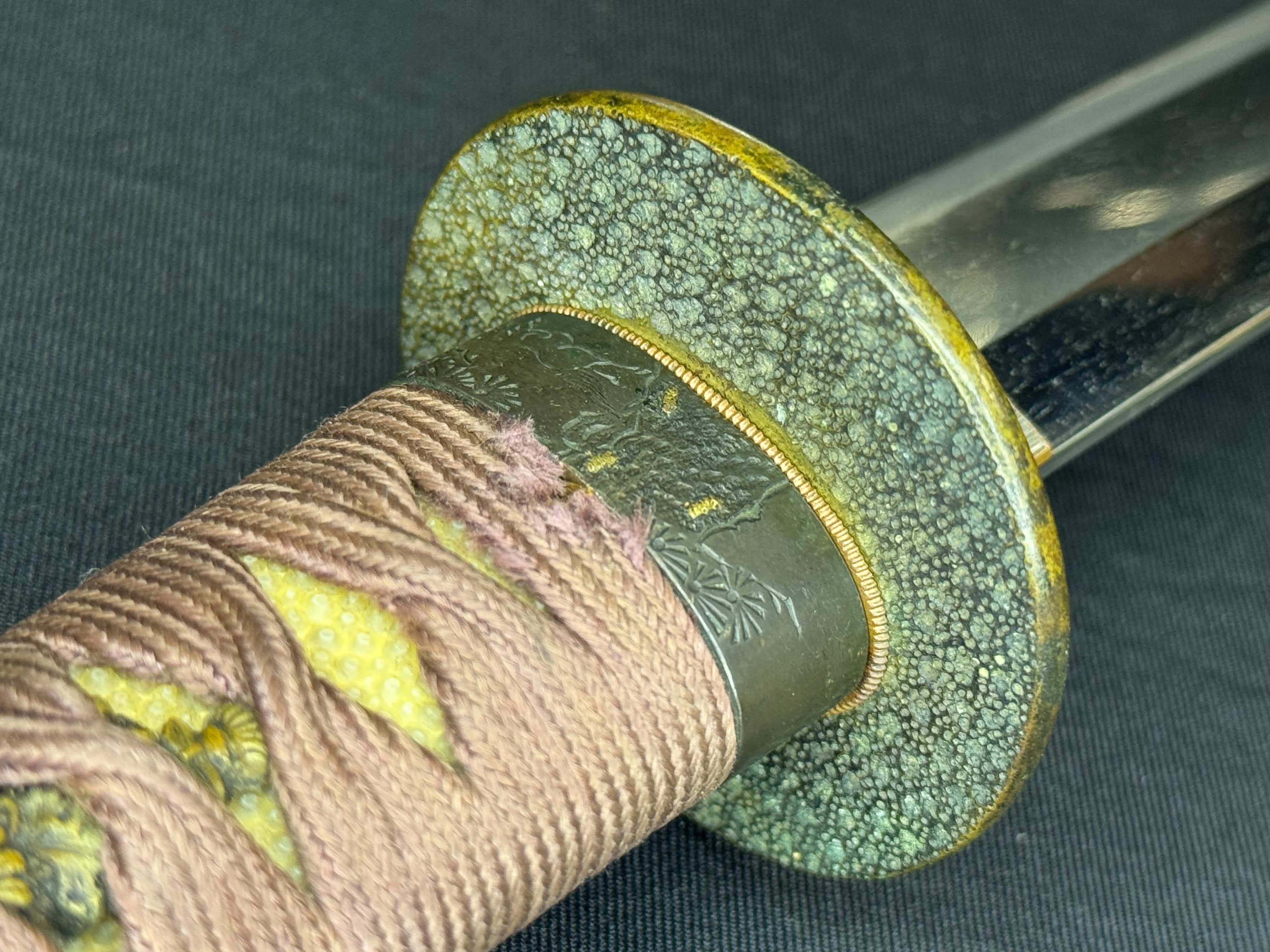 Antique Nihonto - Shobu Wakizashi in Koshirae, NBTHK attributed to Kai Mihara