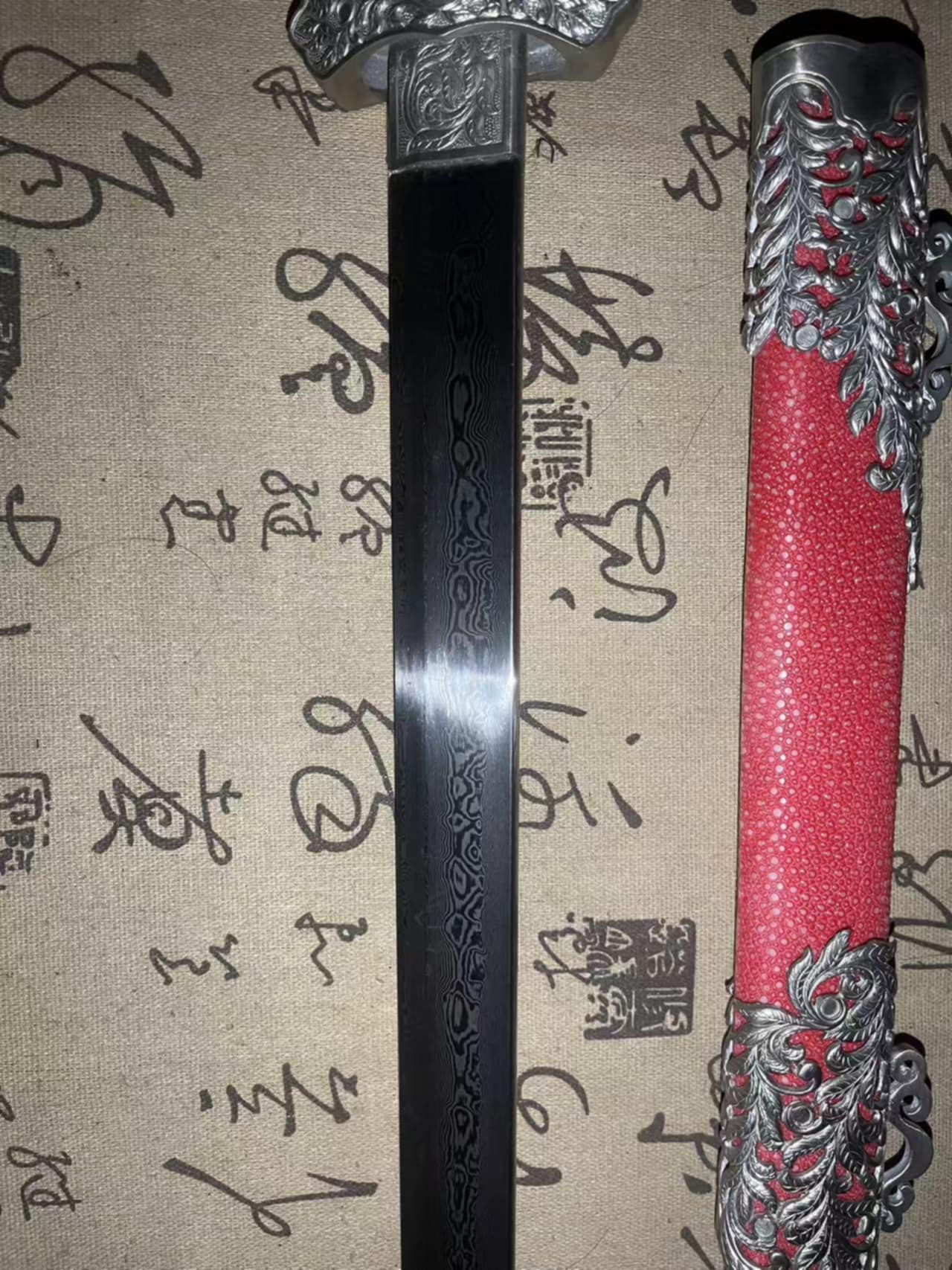 Cloudhammer Tang Heng Dao - Red Meteor - Pattern Welded Meteorite Steel