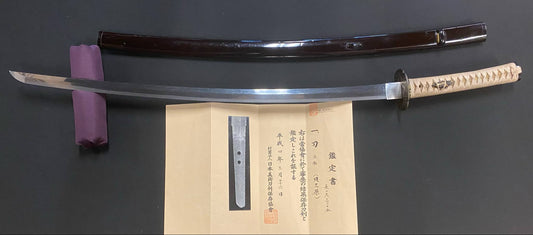 Antique Nihonto -  Katana in Shirasaya with Koshirae, Late Muromachi (4-500 years old) - Attributed to Kai-Mihara