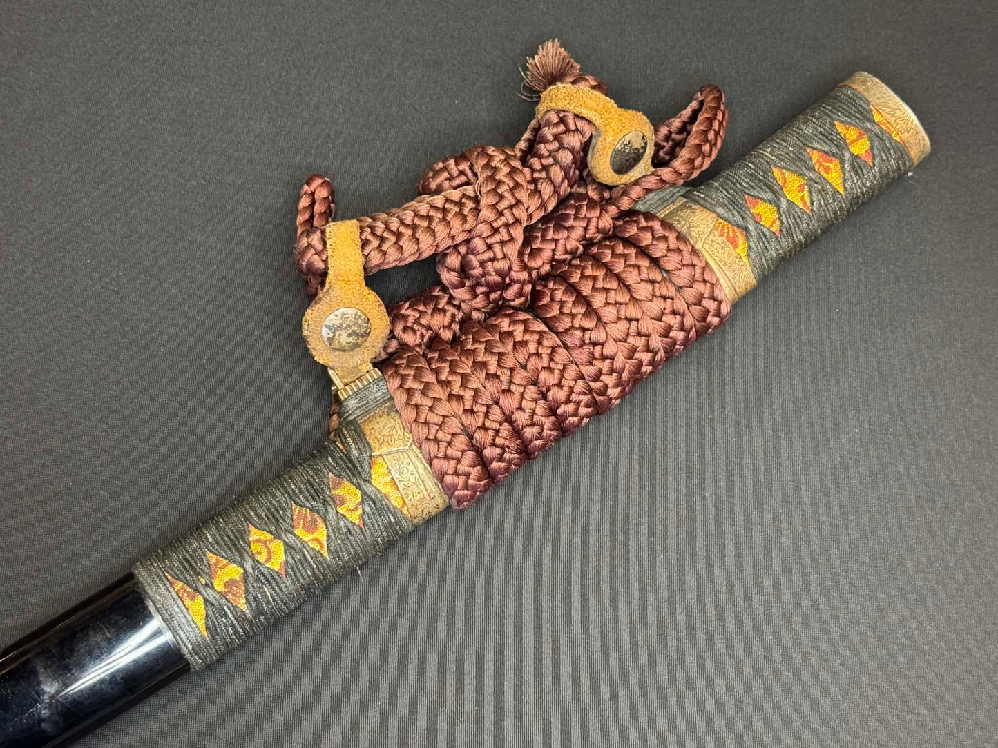 Antique Nihonto - POSSIBLE BATTLE DAMAGE Katana with Tachi Koshirae, signed Tsuguie (not verified)