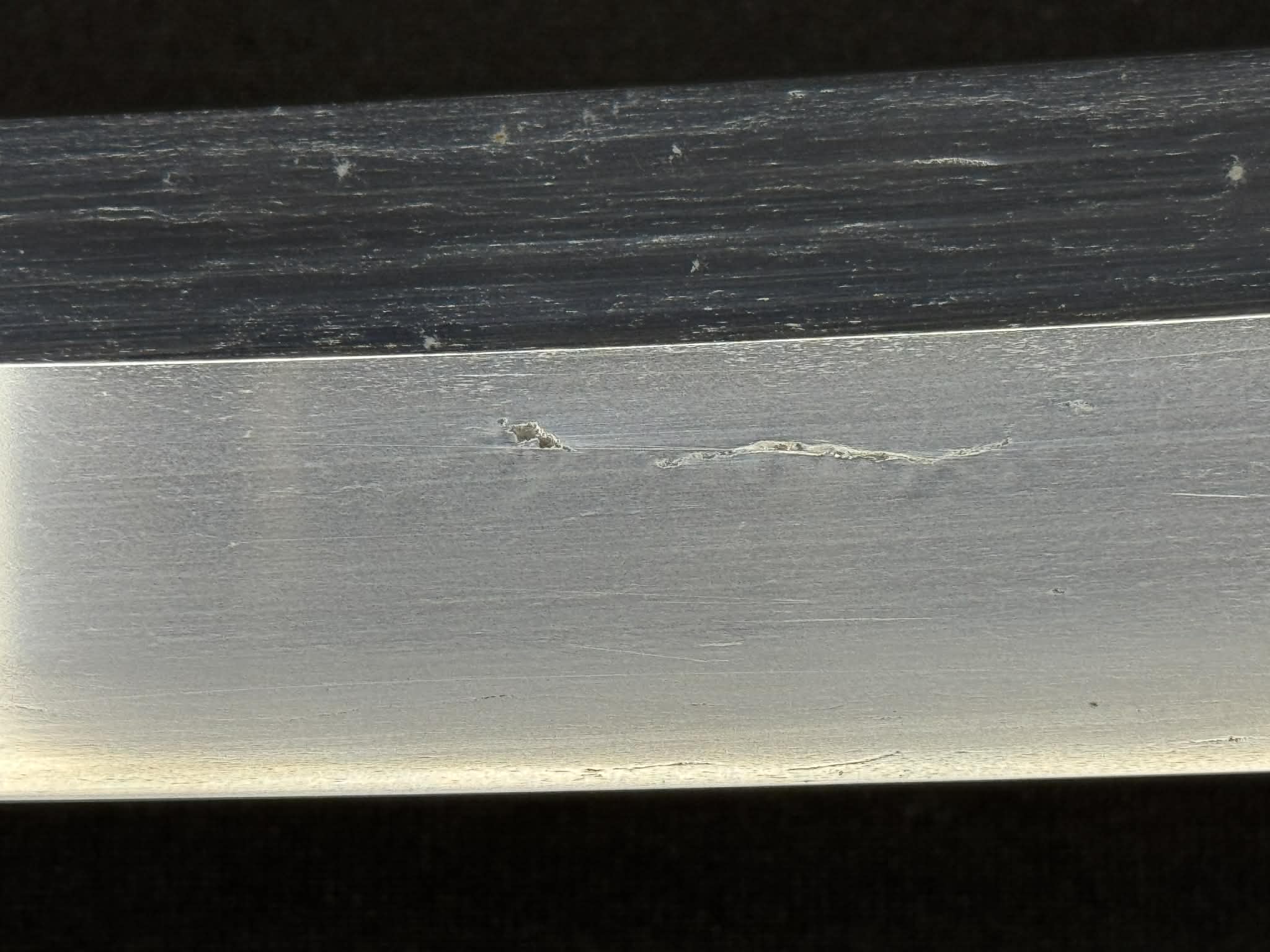 Antique Nihonto - Naginata Naoshi Katakiriha Wakizashi in Shirasaya - signed Echizen no Kuni Ju Kanetane (unverified)