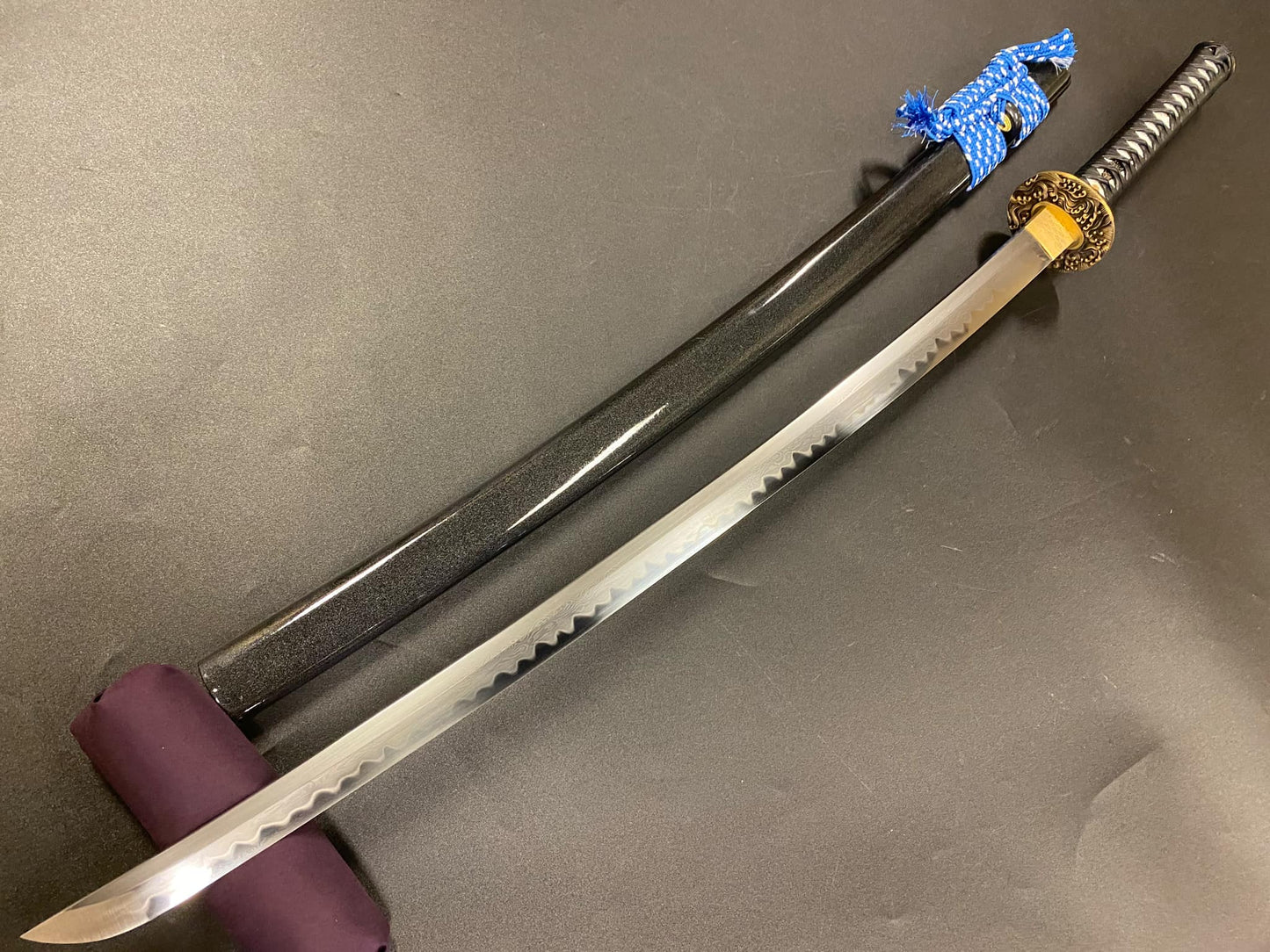 Bohihyu Katana- Blue Wave - Folded Steel, Clay-Tempered