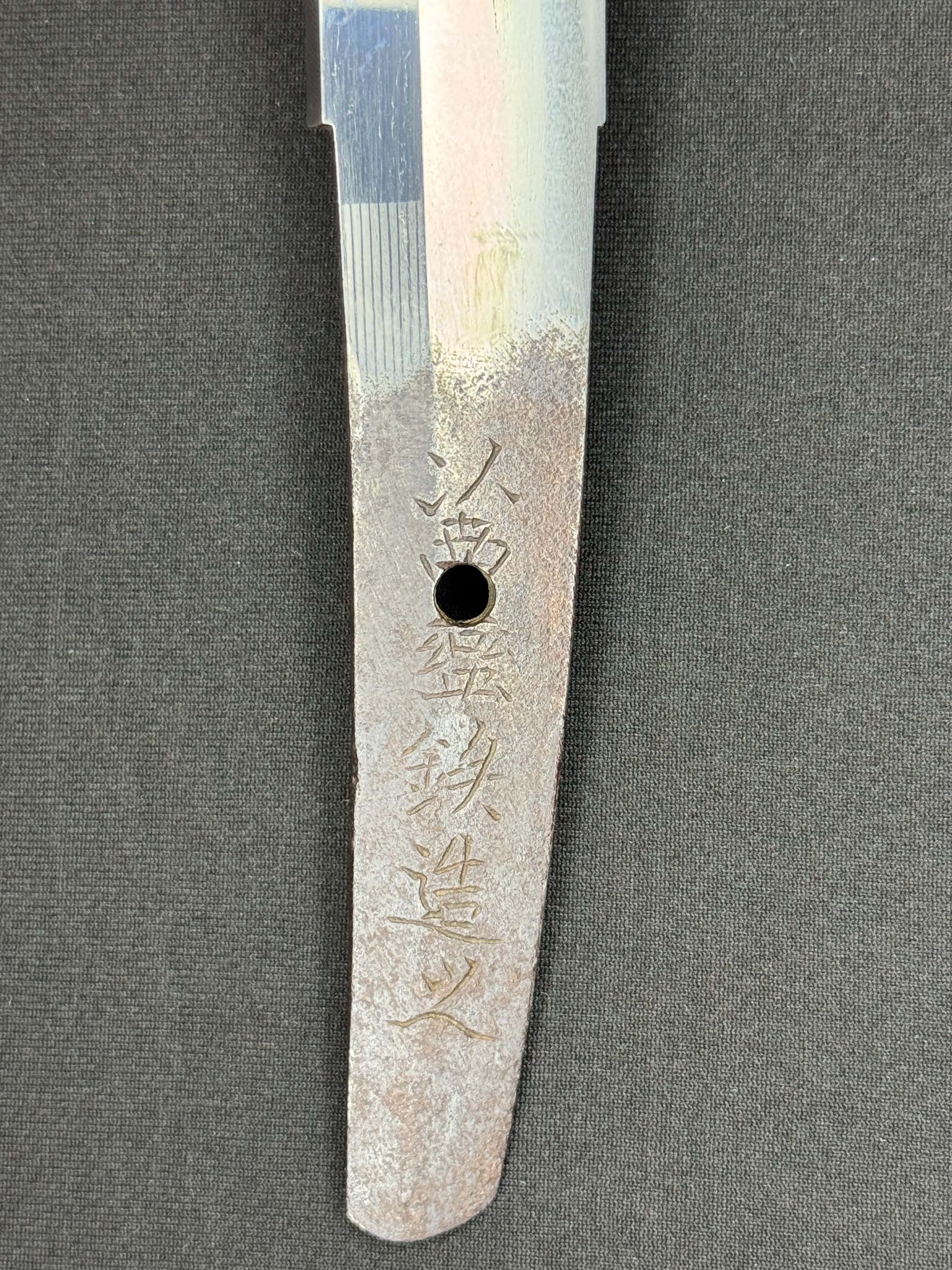 Antique Nihonto - Osoraku Tanto in Shirasaya, Signed Nio Father Kiyomori and Son Kiyozane, Made of Nanbantetsu, NBTHK Certified