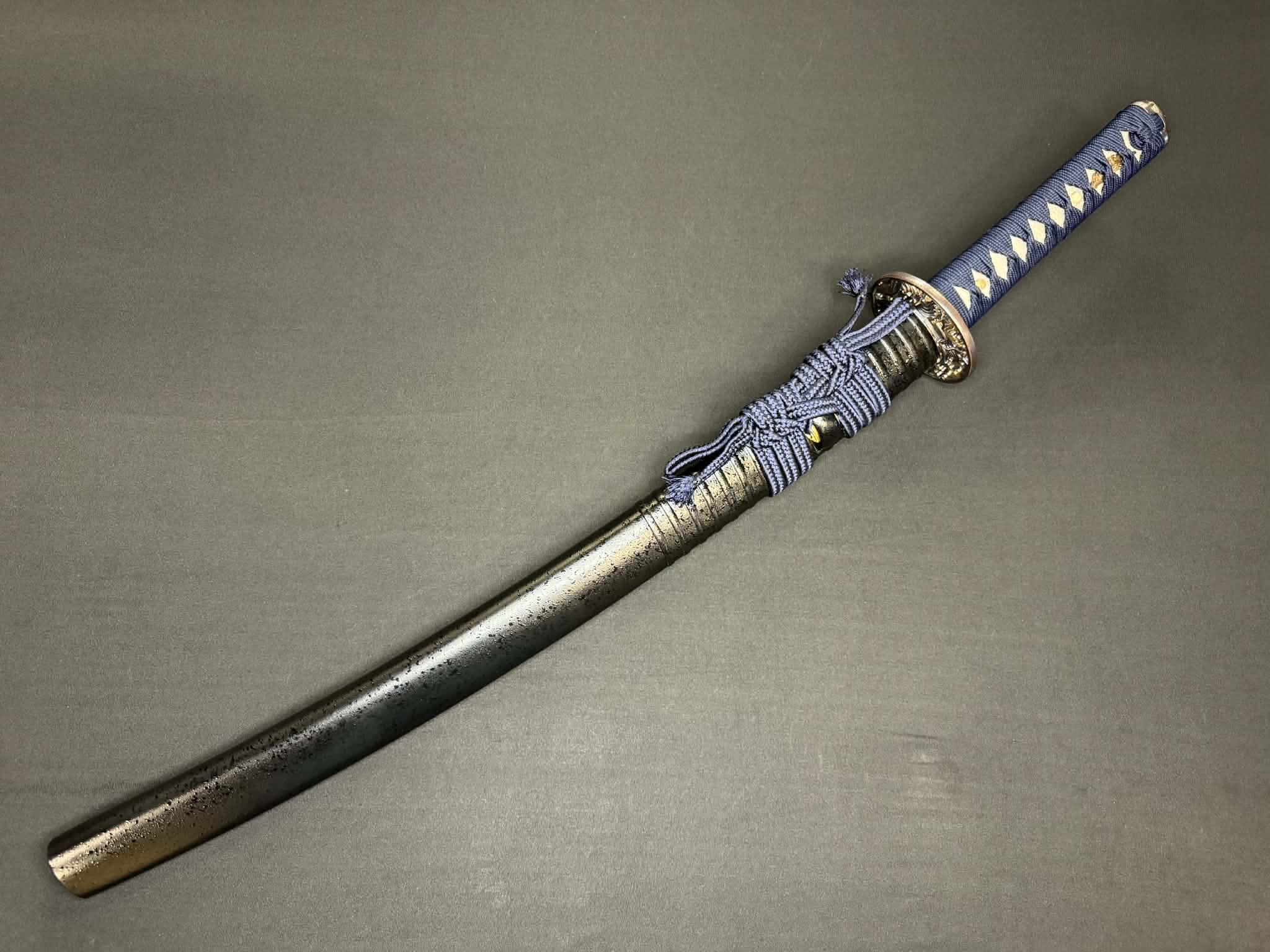 Legacy Steel Night Storm Iris Reaper Wakizashi  - 1095 Clay Tempered Shobu Zukuri Suguha