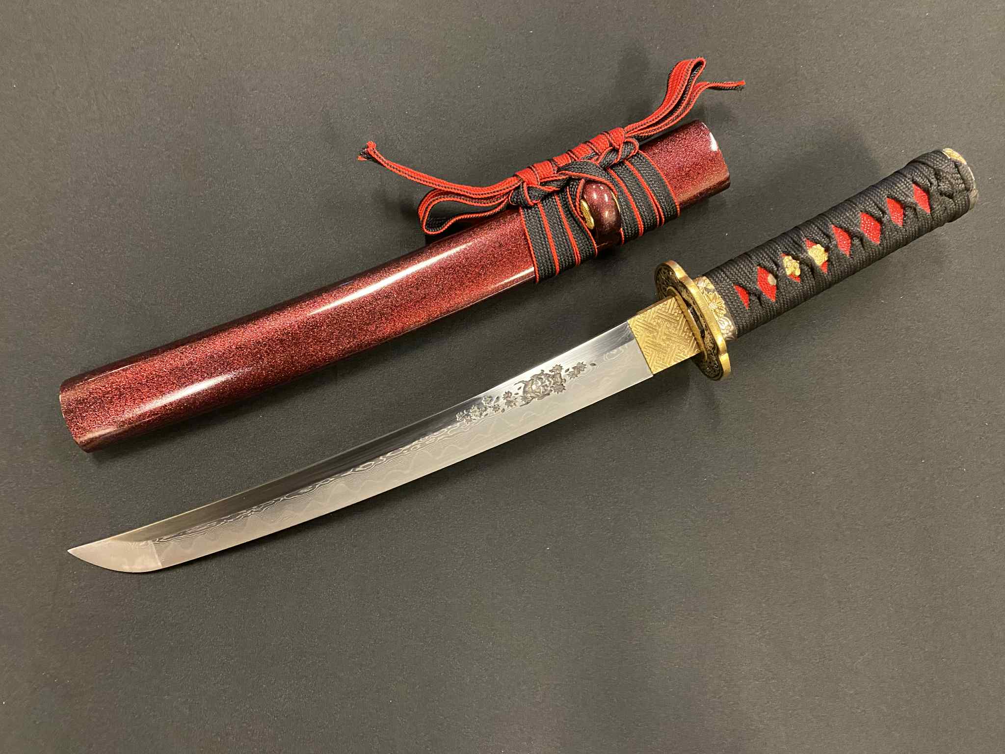 Phoenix Armory Tanto - Demon Blossoms - Folded Steel, Oni Horimono