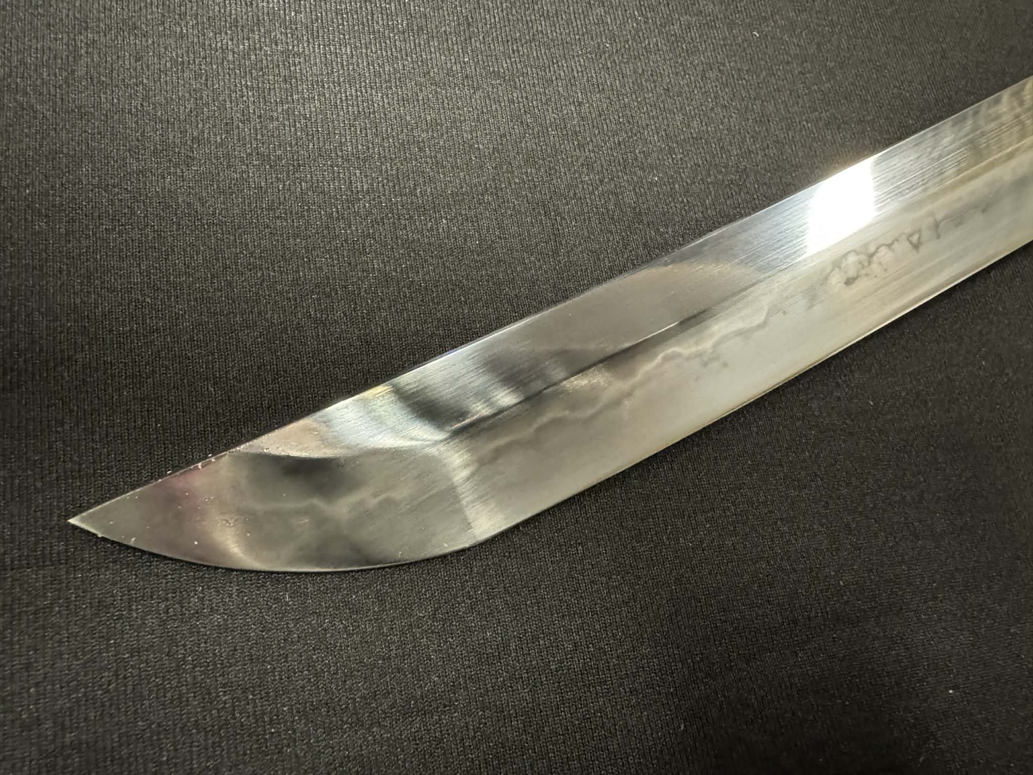Moritaka Razor Prestige Katana - Gold Cherry Petals - Clay-Tempered T10 Choji hamon, Hazuya Polish