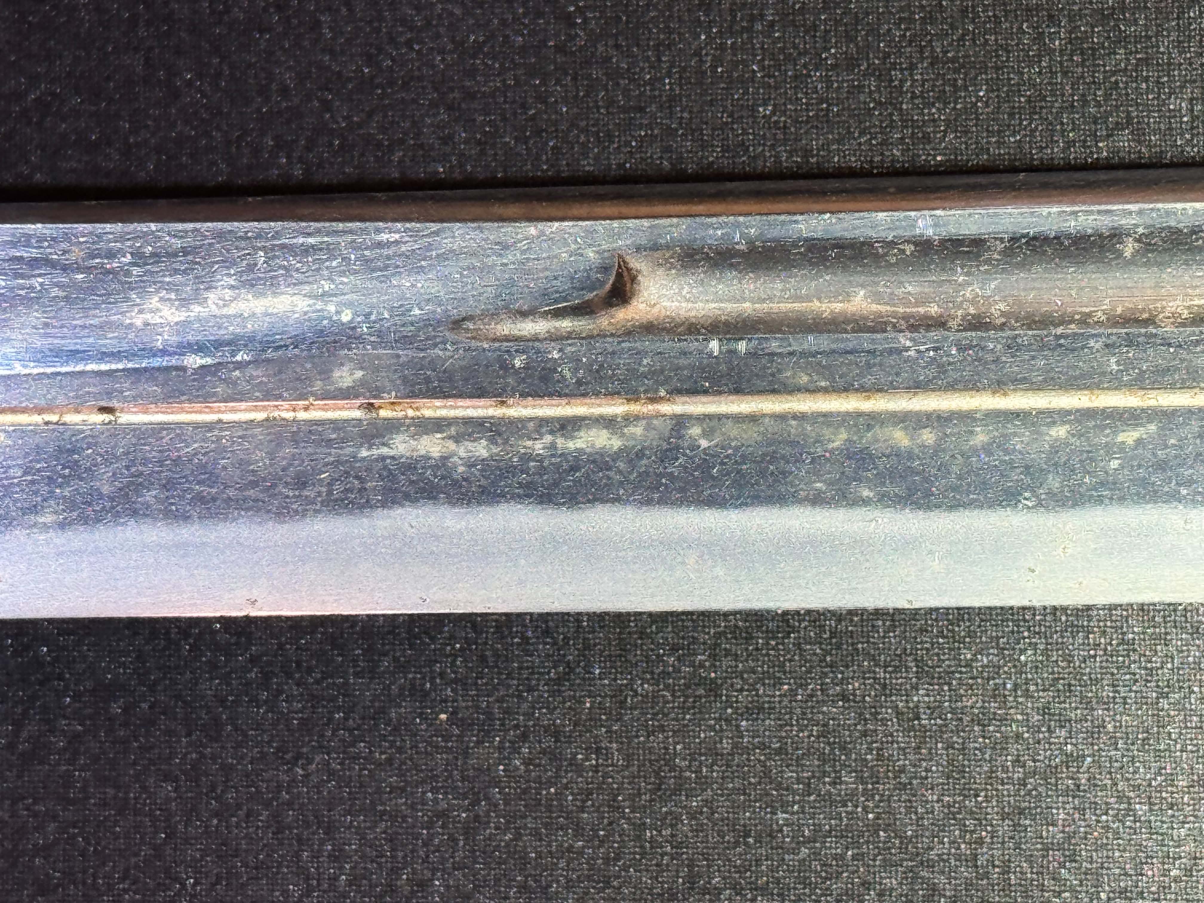 Antique Nihonto - Naginata Naoshi Wakizashi in Shirasaya, signed Soshu Ise Daijo (unverified)