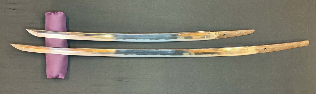 Antique Nihonto - Daishou with Koshirae. Wakizashi Signed Omi No Kuni Fujiwara Norihiro, Katana signed Bitchu no Kami Tachibana Yasuhiro, NBTHK certified
