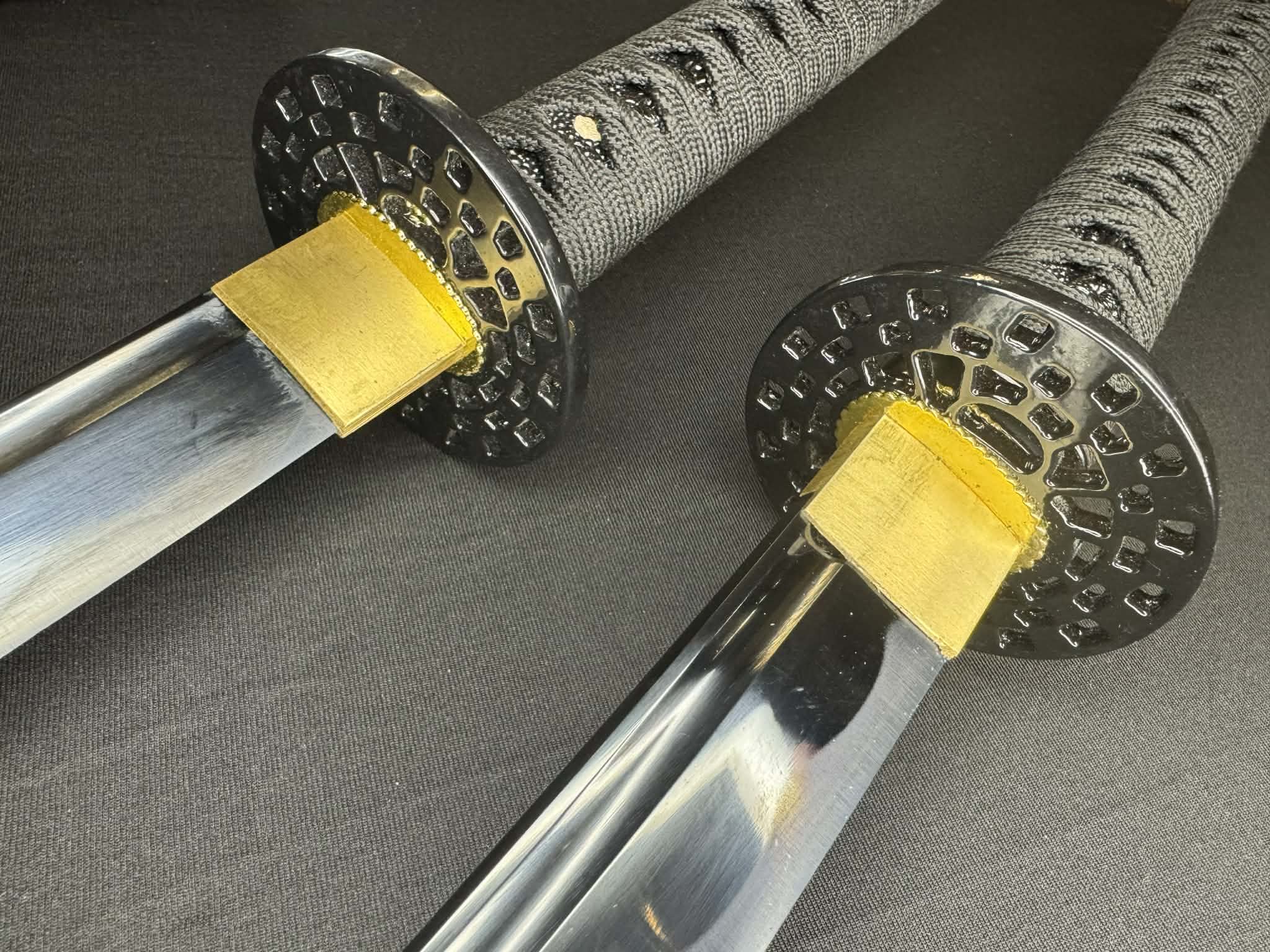 2-sword set Phoenix Armory Katana Wakizashi Daishou - 65mn Black Blade