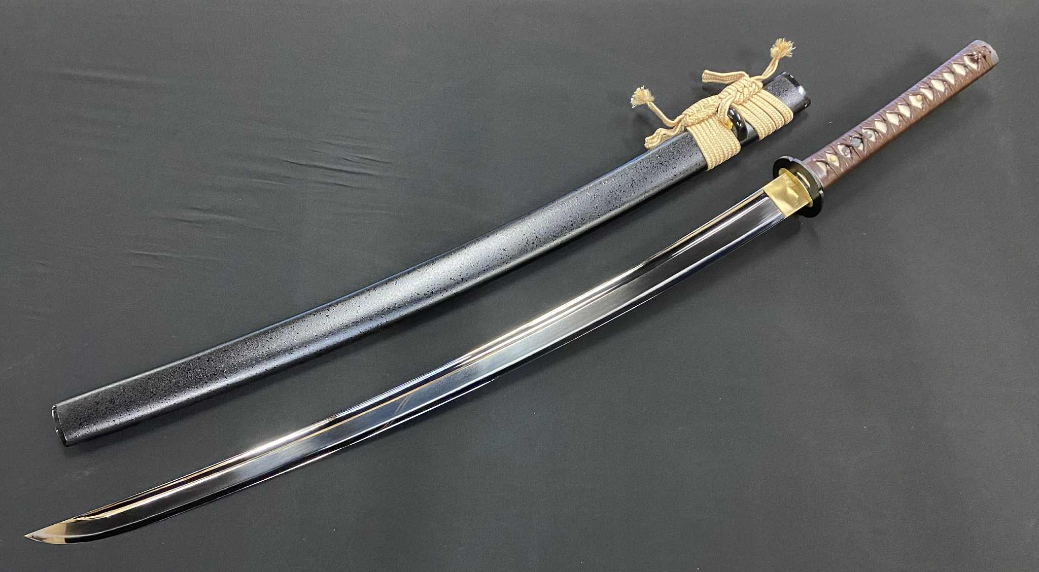 Legacy Steel Shobu Katana - Autumn Iris - 1095 clay temper, pearskin polish